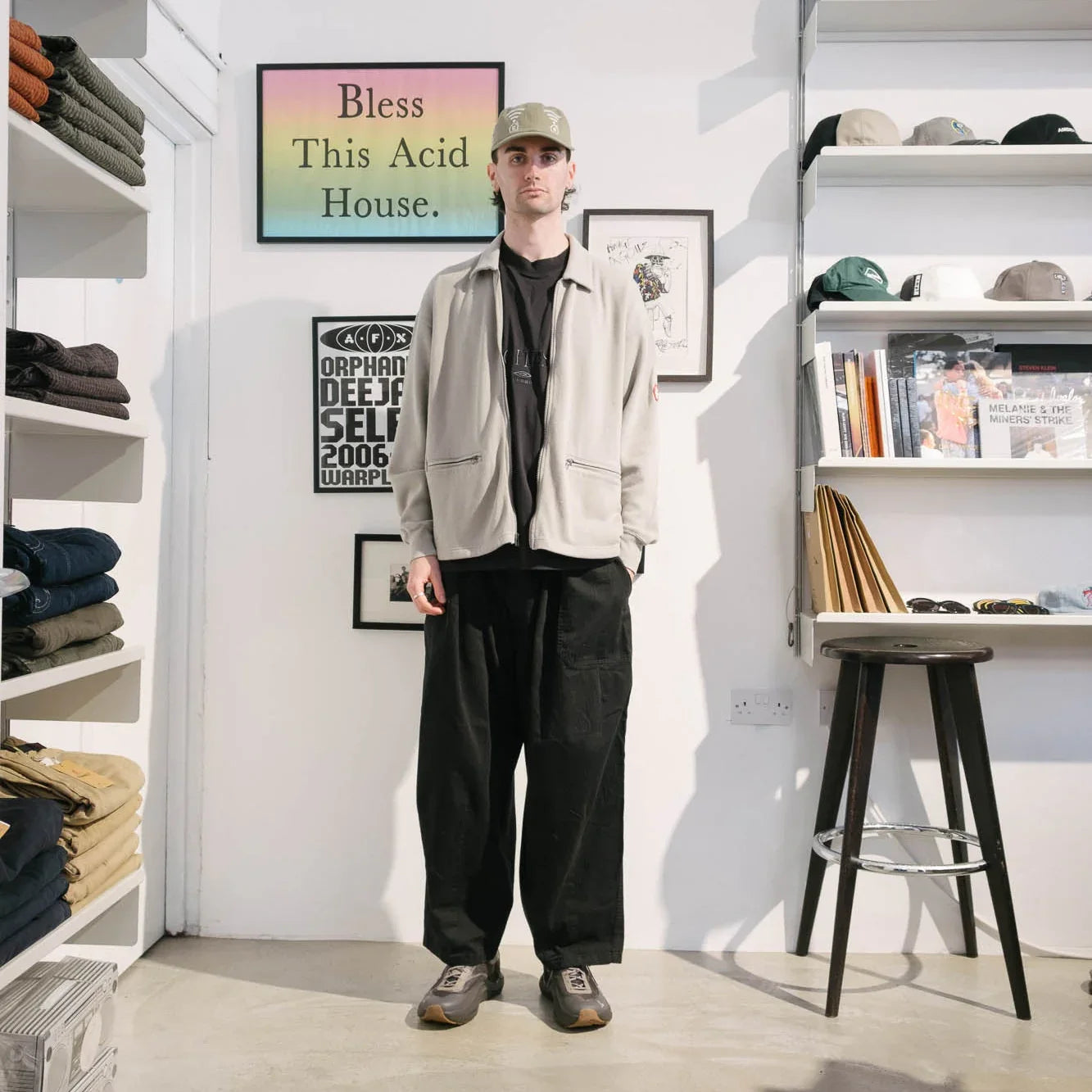 Cav Empt DBL Knit Collared Zip Up - Khaki