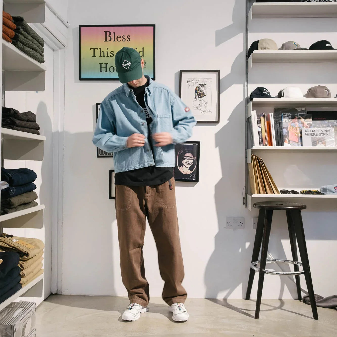 Cav Empt Washed Denim Short Shirt Jacket - Indigo