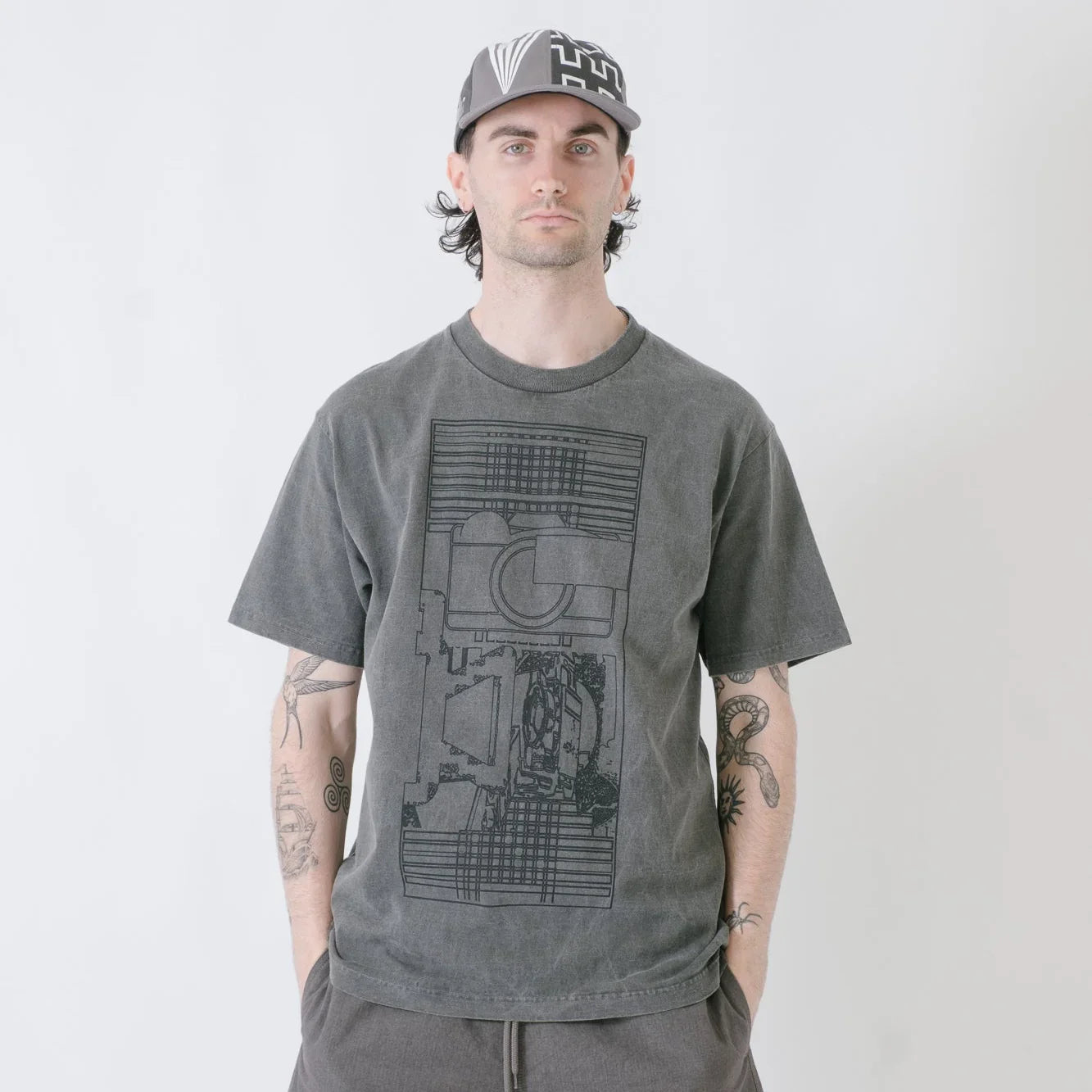 Cav Empt Overdye MD The Camera T-Shirt - Charcoal