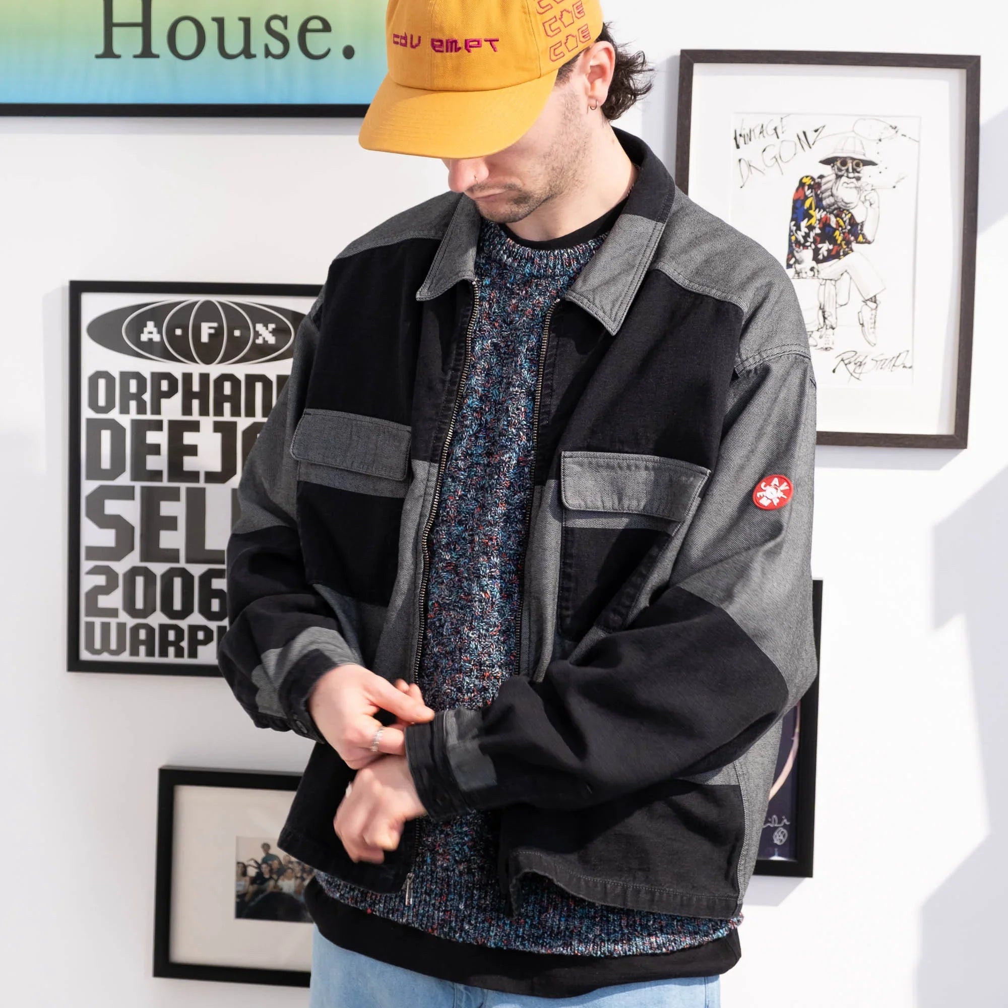 Cav Empt Overdye Stripe Short Shirt Jacket - Grey