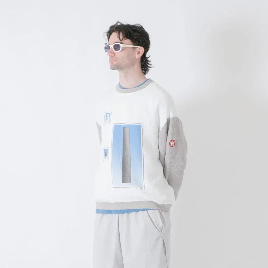 Cav Empt AS Cylinder Gauze Crew Neck Sweater - White