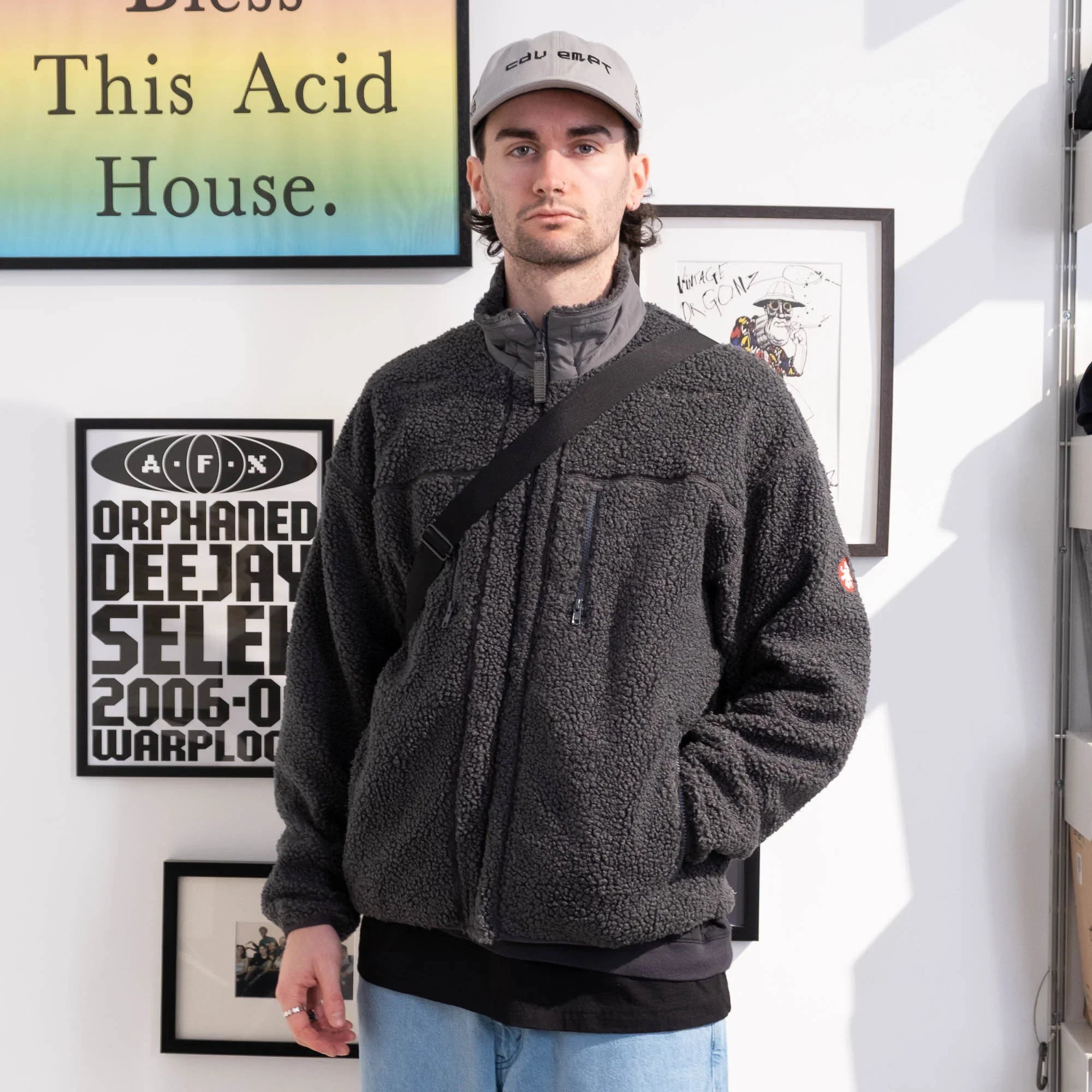 Cav Empt Stand Collar Boa Zip Up - Grey