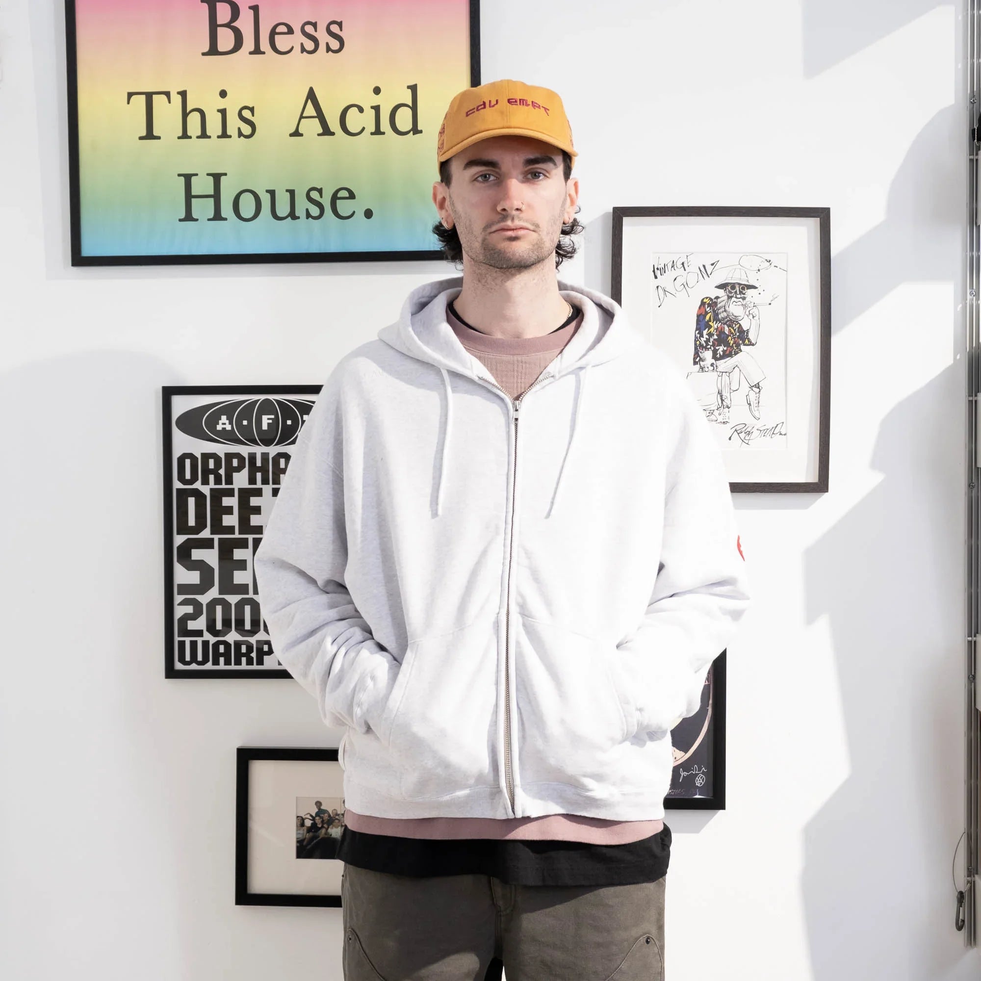 Cav Empt Soild Loose Zip Hoody - Grey