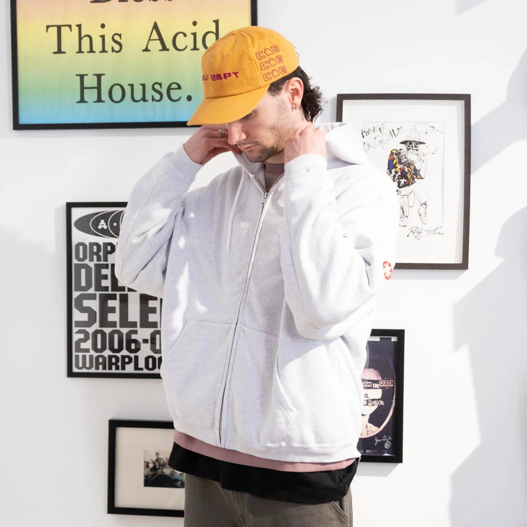 Cav Empt Soild Loose Zip Hoody - Grey