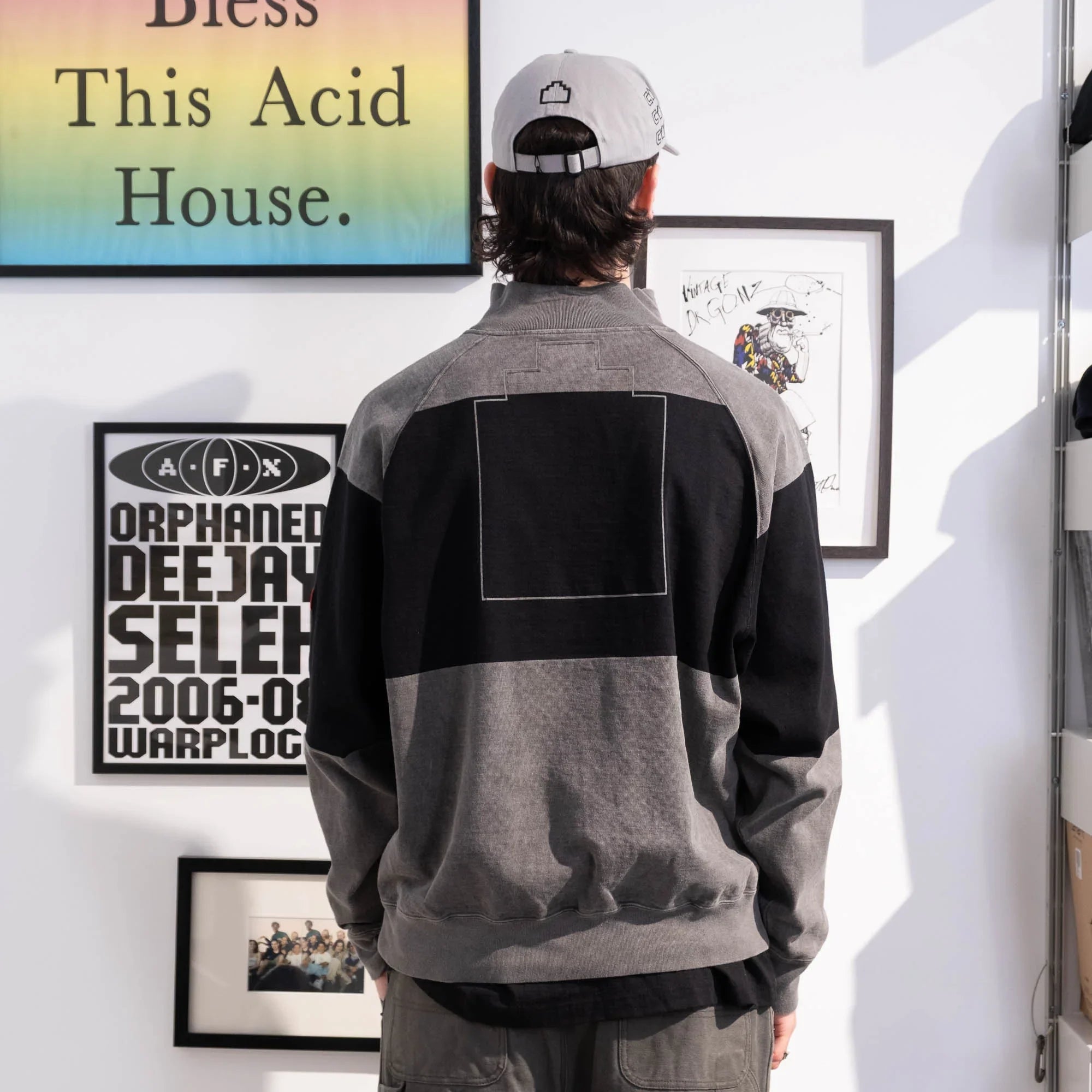 Cav Empt Overdye Stripe Half Zip - Grey