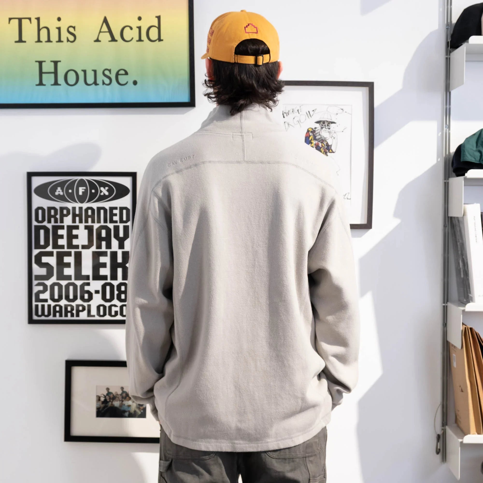 Cav Empt DBL Knit Half Zip Long Sleeve - Khaki