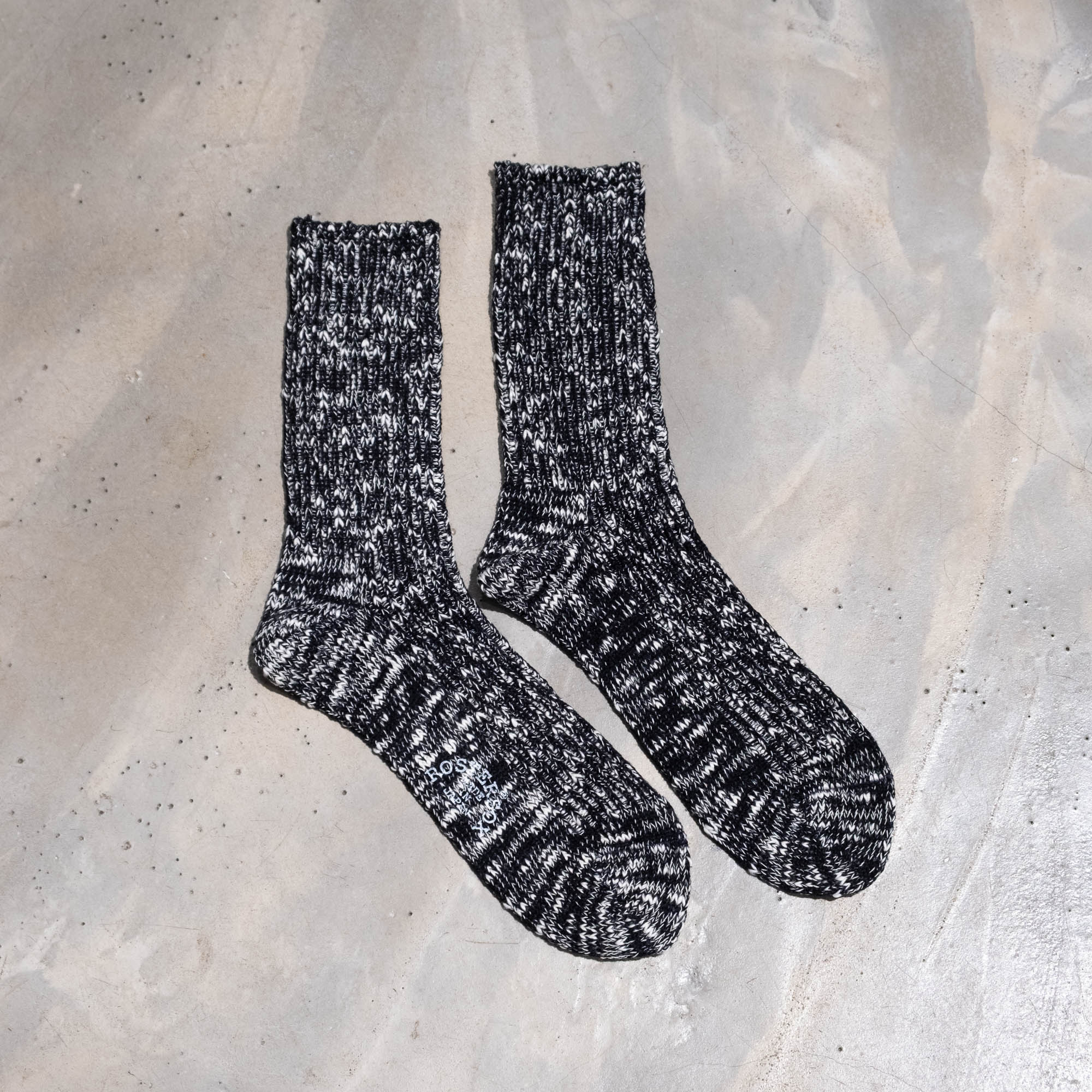 Rostersox Big Slub 60 Rib Socks - Black