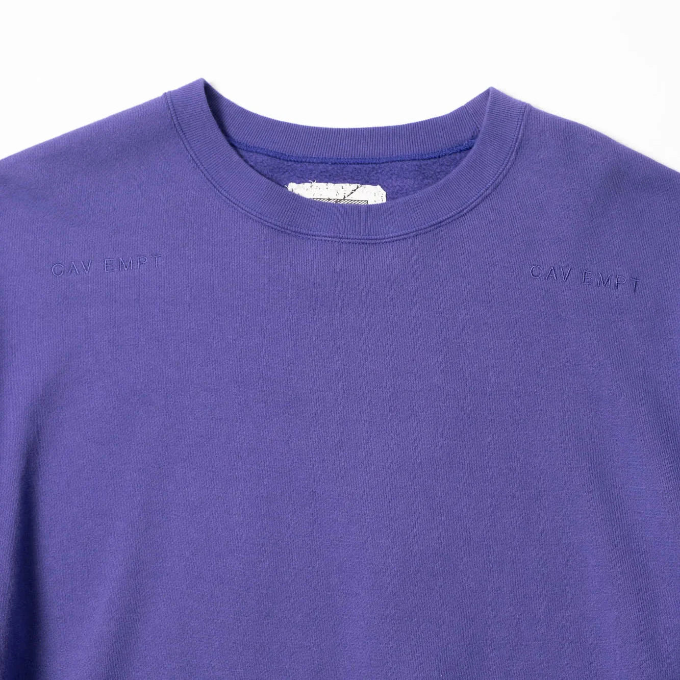 Cav Empt Solid Loose Crew Neck Sweater - Purple