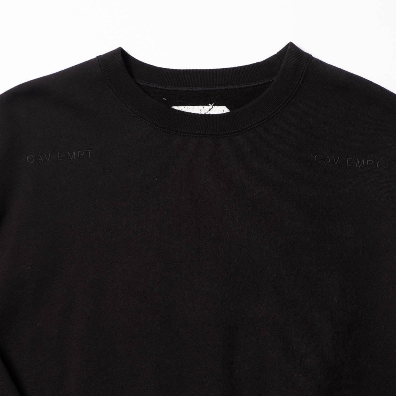 Cav Empt Solid Loose Crew Neck Sweater - Black