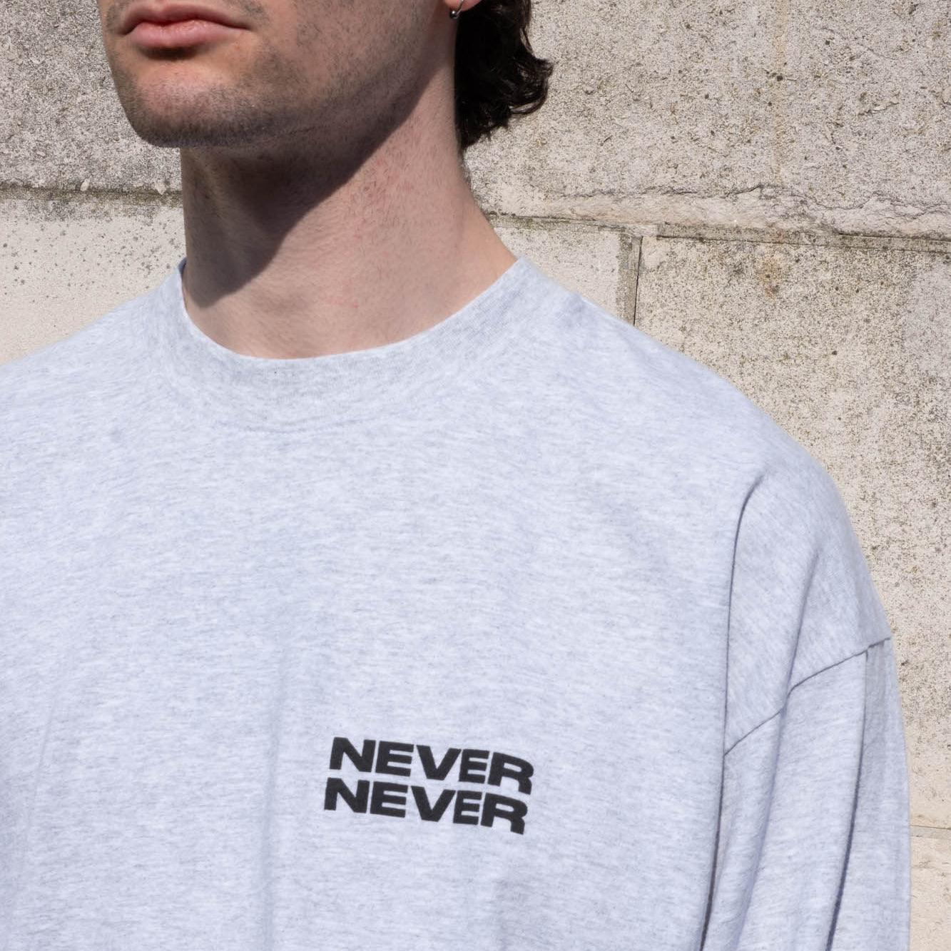 Never Never Concrète Stack LS Tee - Ash Grey - Never Never