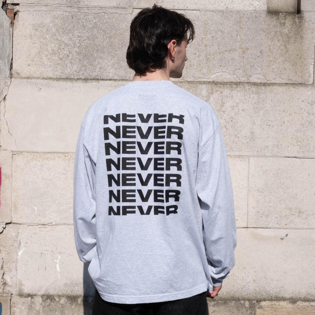 Never Never Concrète Stack LS Tee - Ash Grey - Never Never