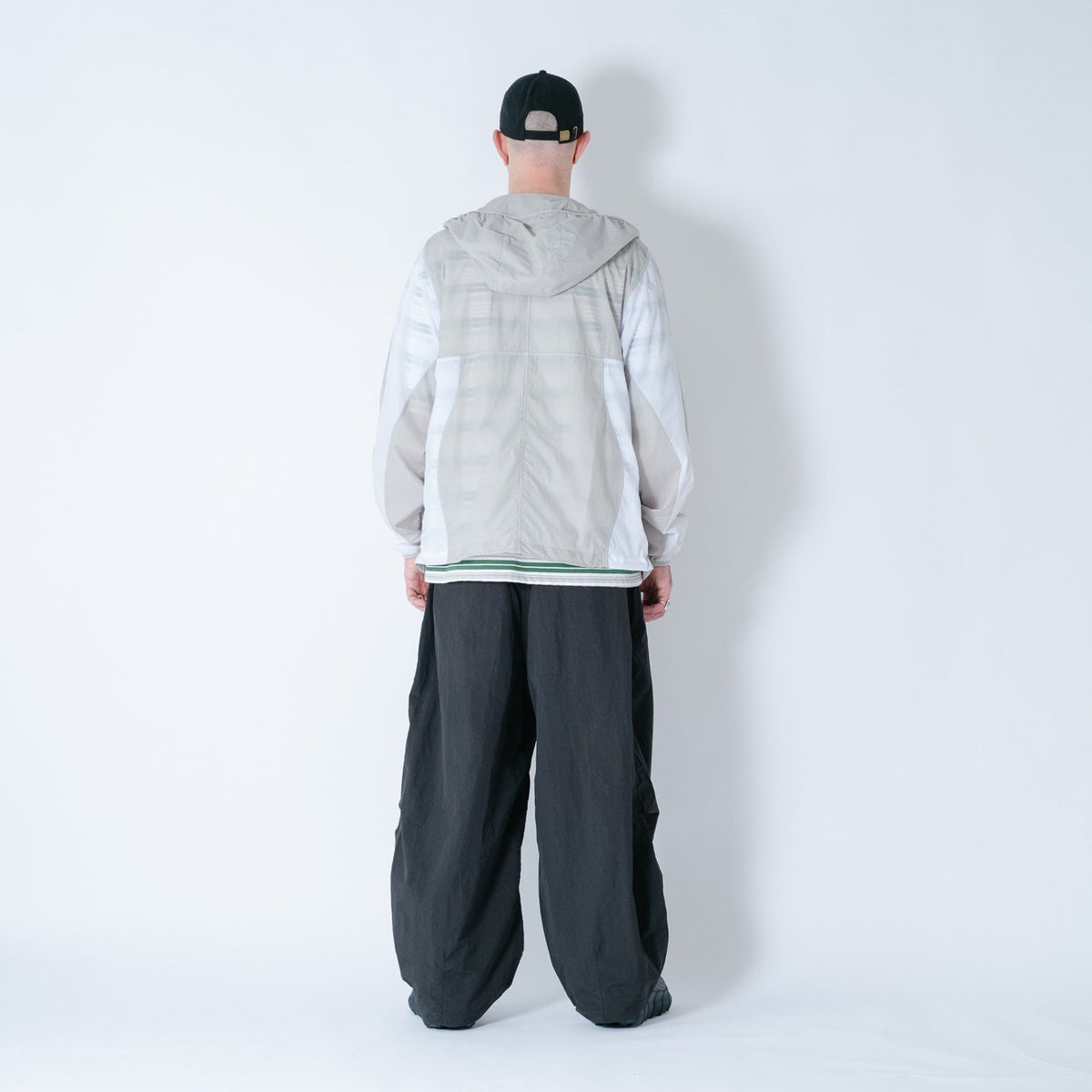 Anglan Nylon Tuck Belt String Balloon Pants - Black