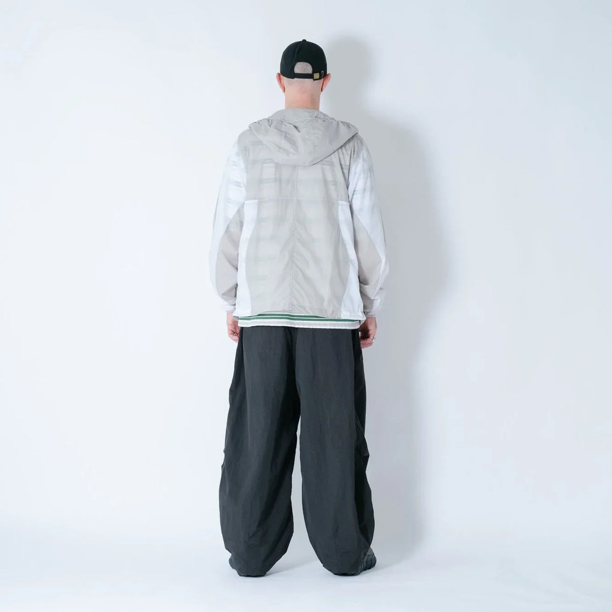 Anglan Nylon Tuck Belt String Balloon Pants - Black