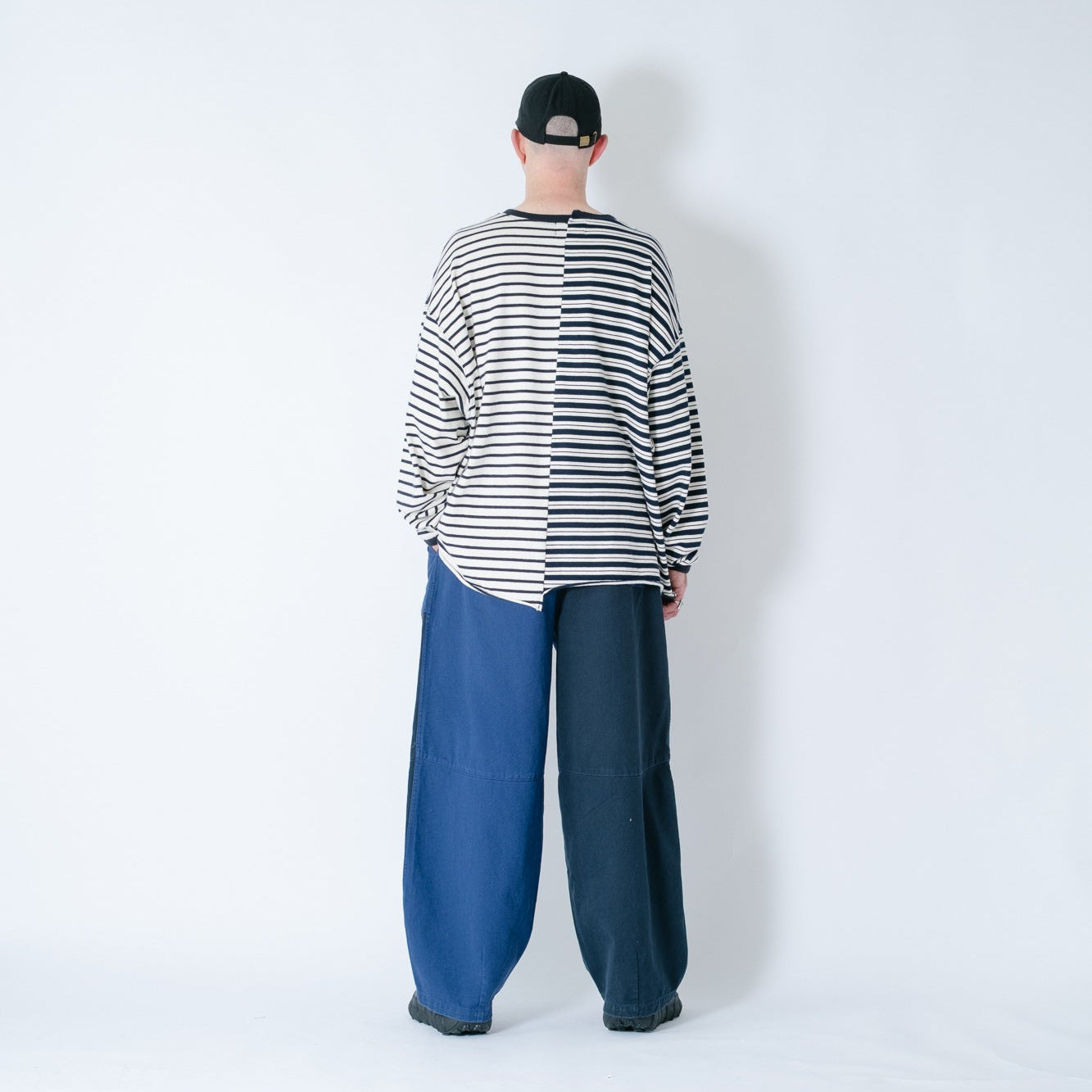 Anglan Panel Mix Balloon Balloon Pants - Blue