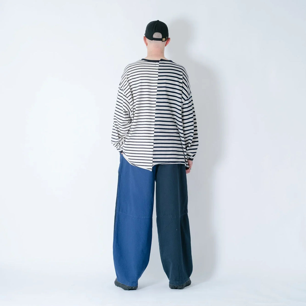 Anglan Panel Mix Balloon Balloon Pants - Blue