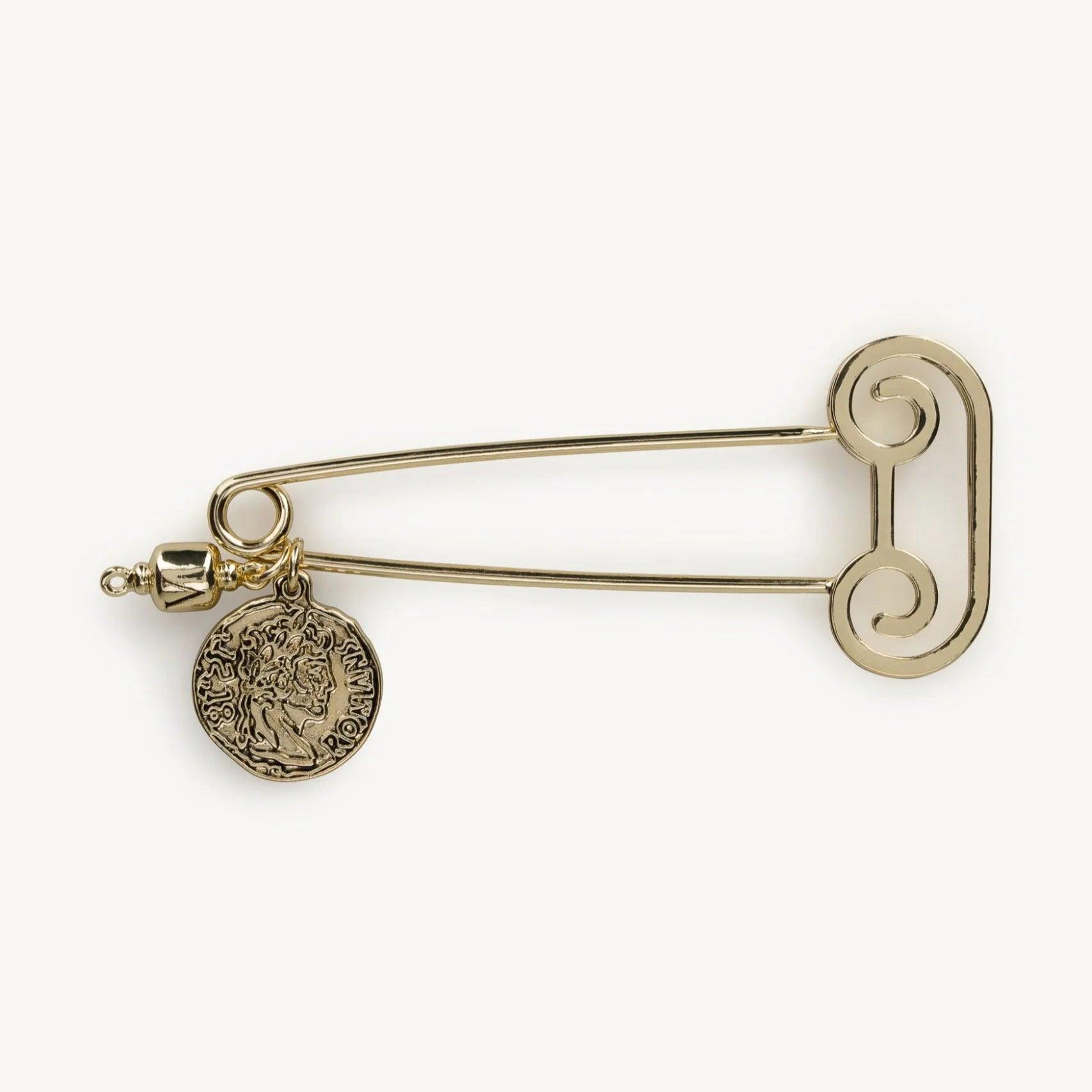 Aries Column Safety Pin - Gold - Never Never