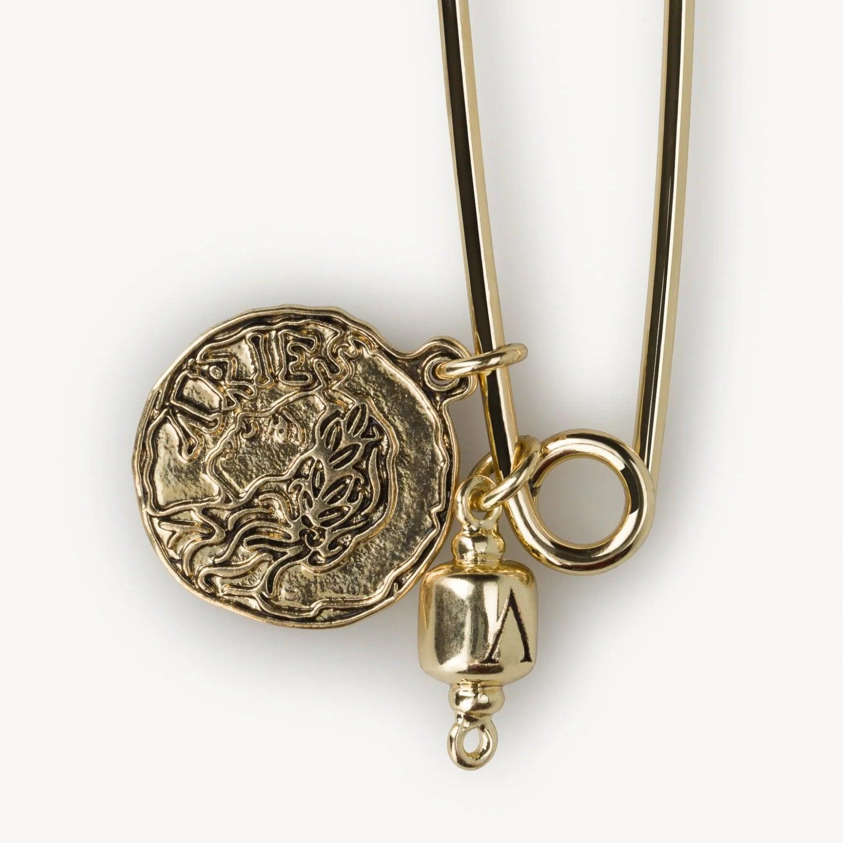 Aries Column Safety Pin - Gold - Never Never