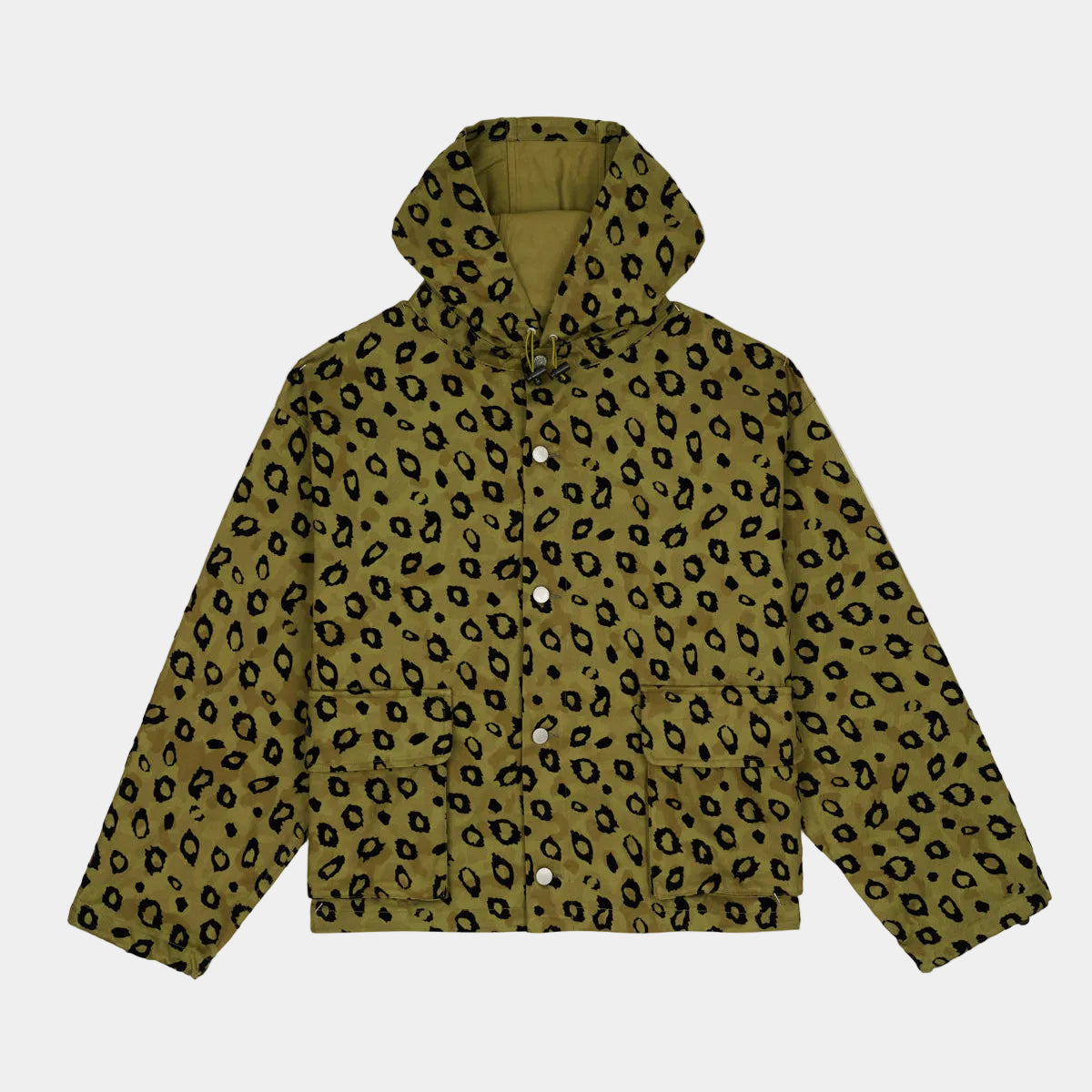 Brain Dead Hooded Chore Coat - Flocked Leopard Camo
