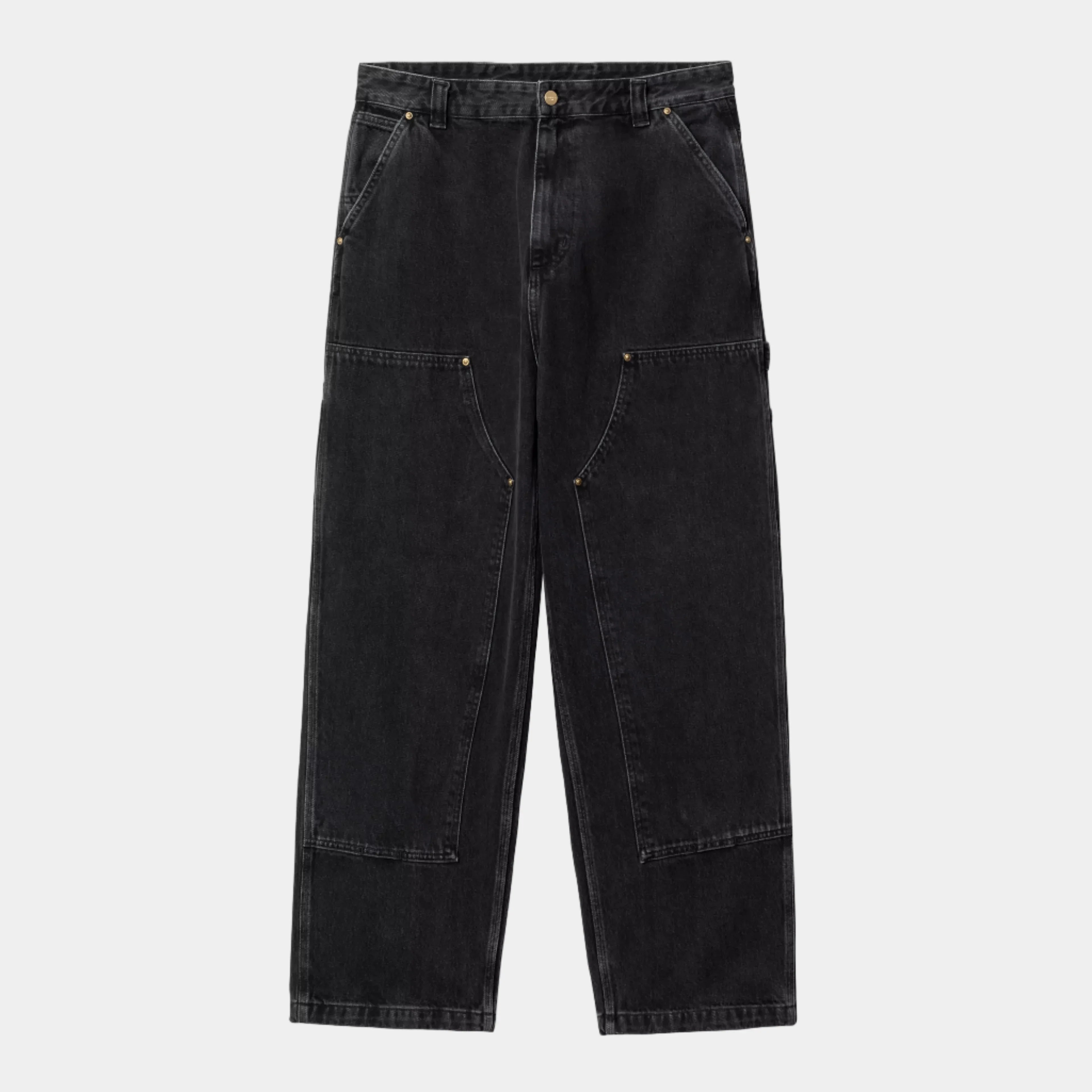 Carhartt WIP Nash Double Knee Pant - Black Stone Washed