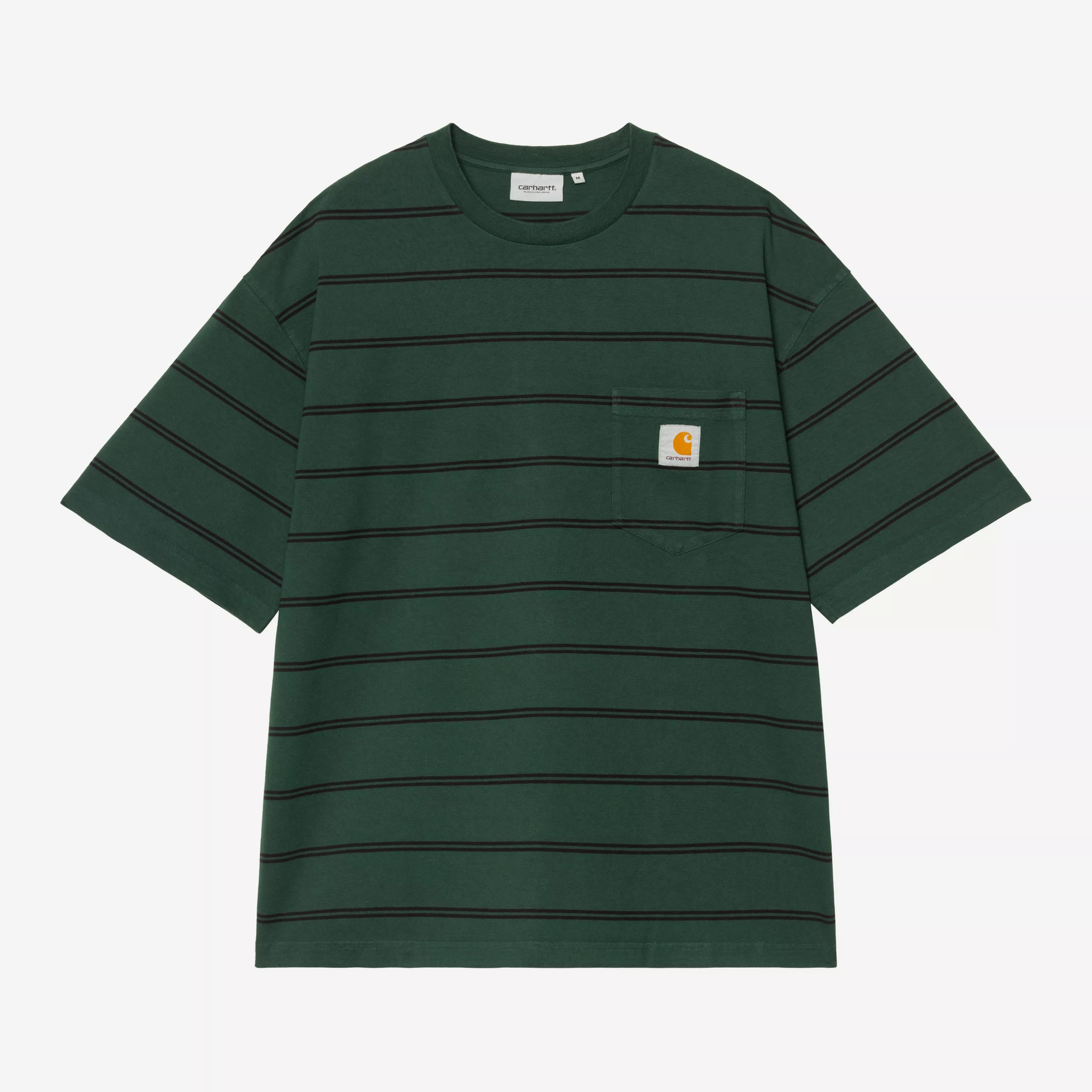Carhartt WIP Cardona Pocket T-Shirt - Cardona Stripe/Natural/Dark Scarab