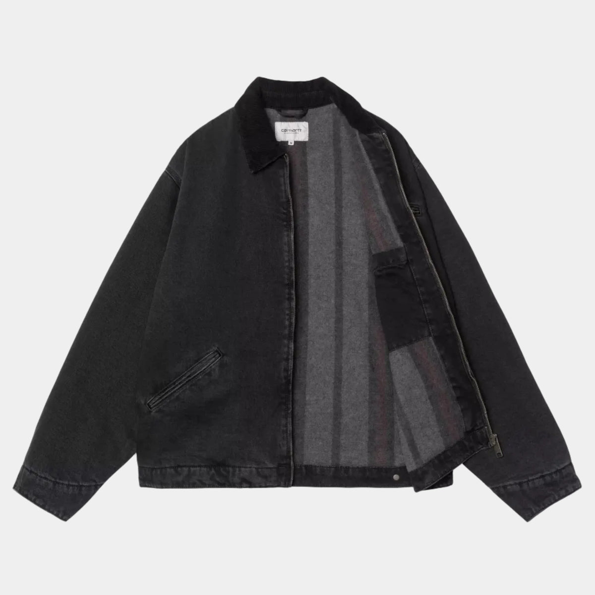 Carhartt WIP OG Detroit Jacket (Winter) - Smith Denim Black/Black Stone Washed