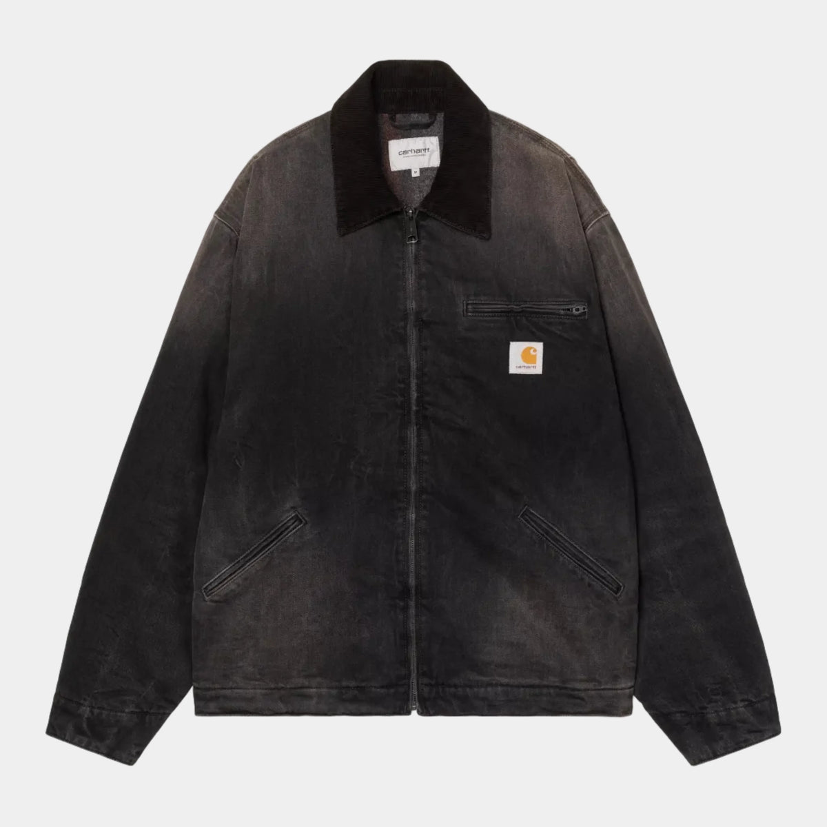 Carhartt WIP OG Detroit Jacket (Winter) - Smith Denim Black/Black Tobacco Used Wash