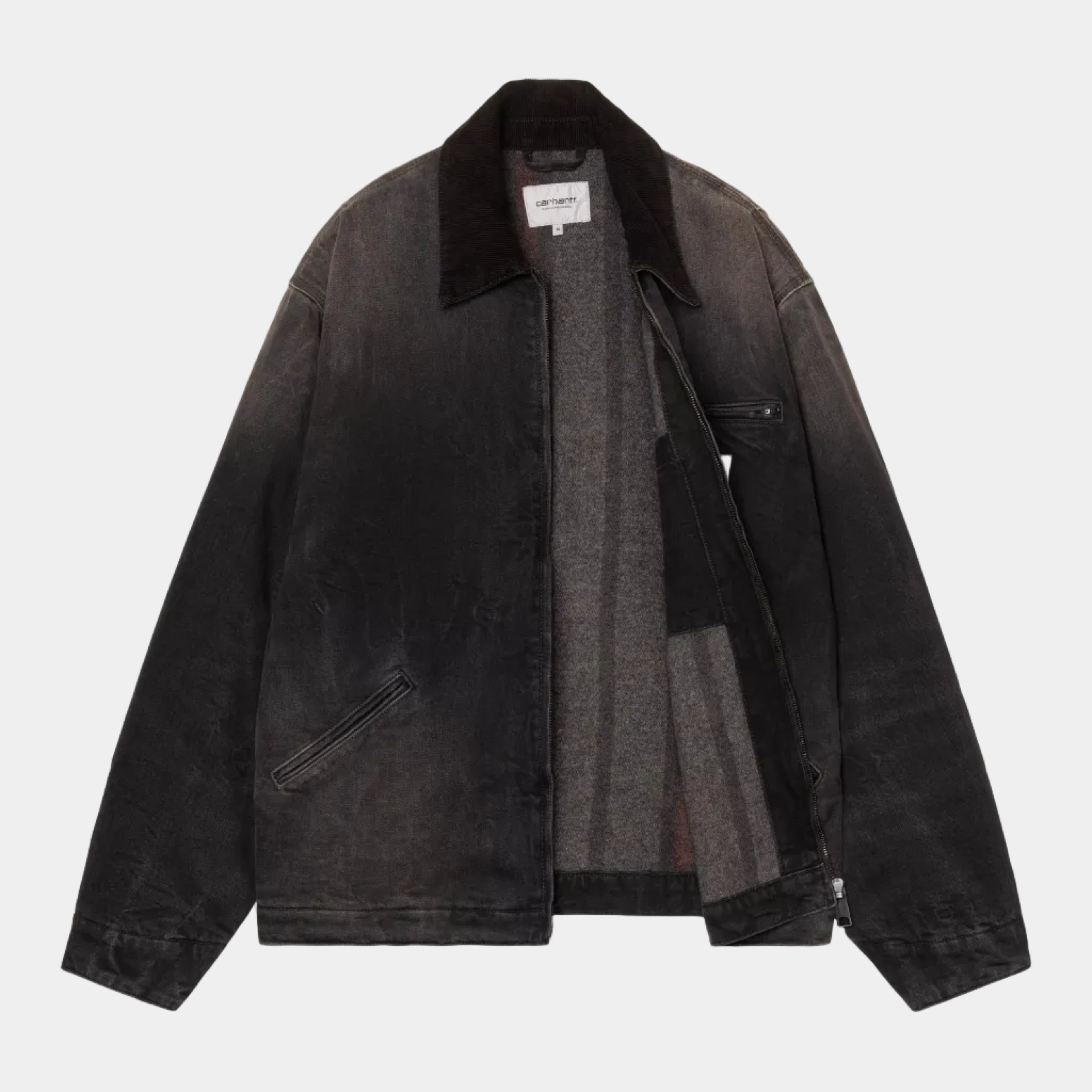 Carhartt WIP OG Detroit Smith Denim Jacket (Winter) - Black/Black Tobacco Used Wash