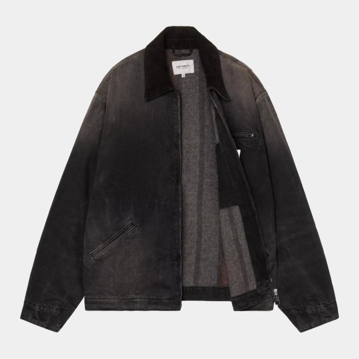 Carhartt WIP OG Detroit Jacket (Winter) - Smith Denim Black/Black Tobacco Used Wash