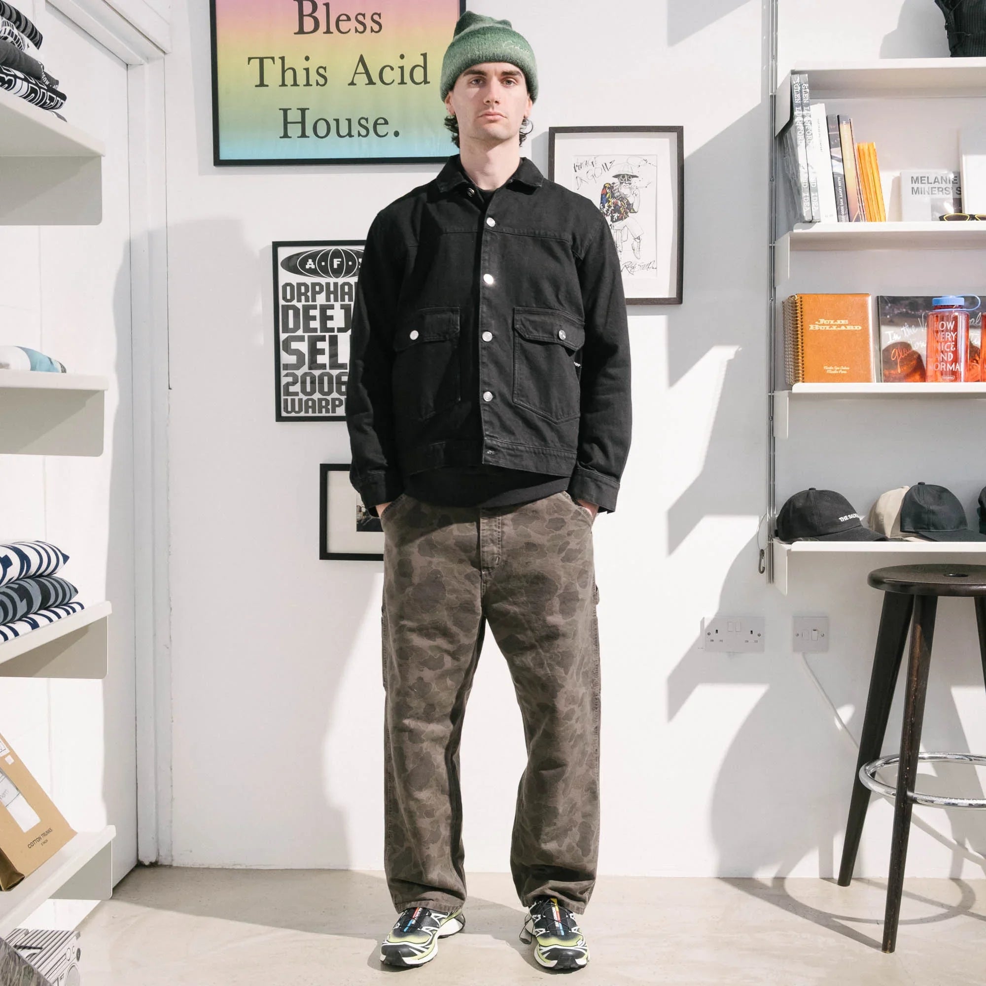 Carhartt WIP Tony Beanie - Tony Stripe Jacquard/Dark Fir/Pale Olive