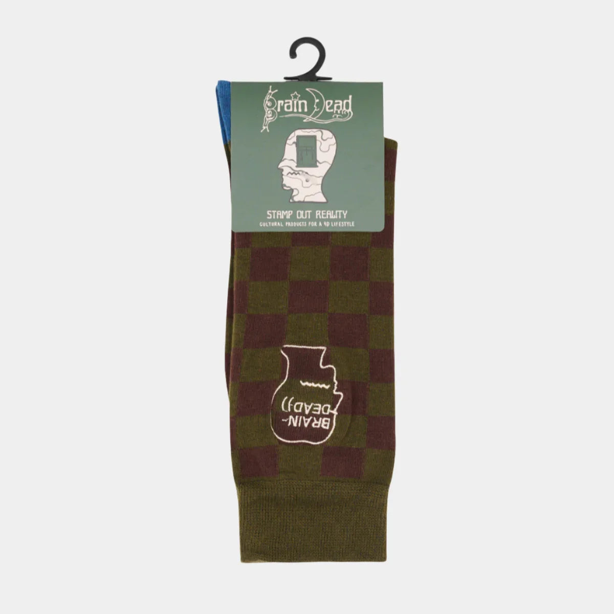 Brain Dead Logohead Dress Socks - Check
