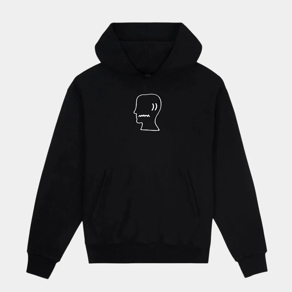Brain Dead Logo Head Hoodie - Black