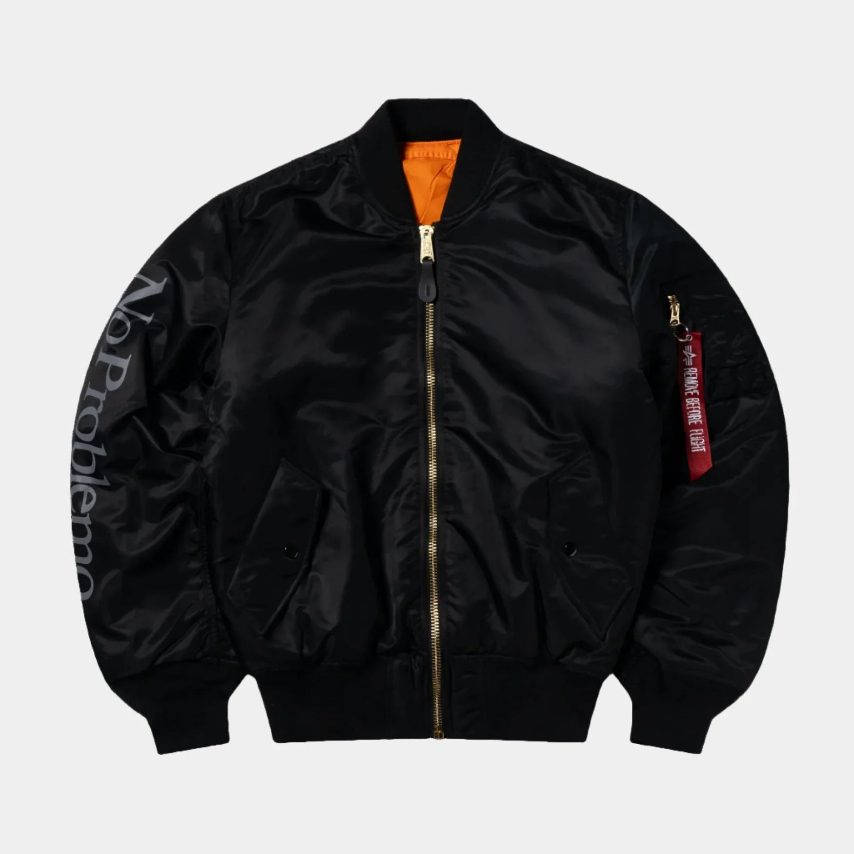 No Problemo x Alpha Industries No War MA-1 Jacket - Black