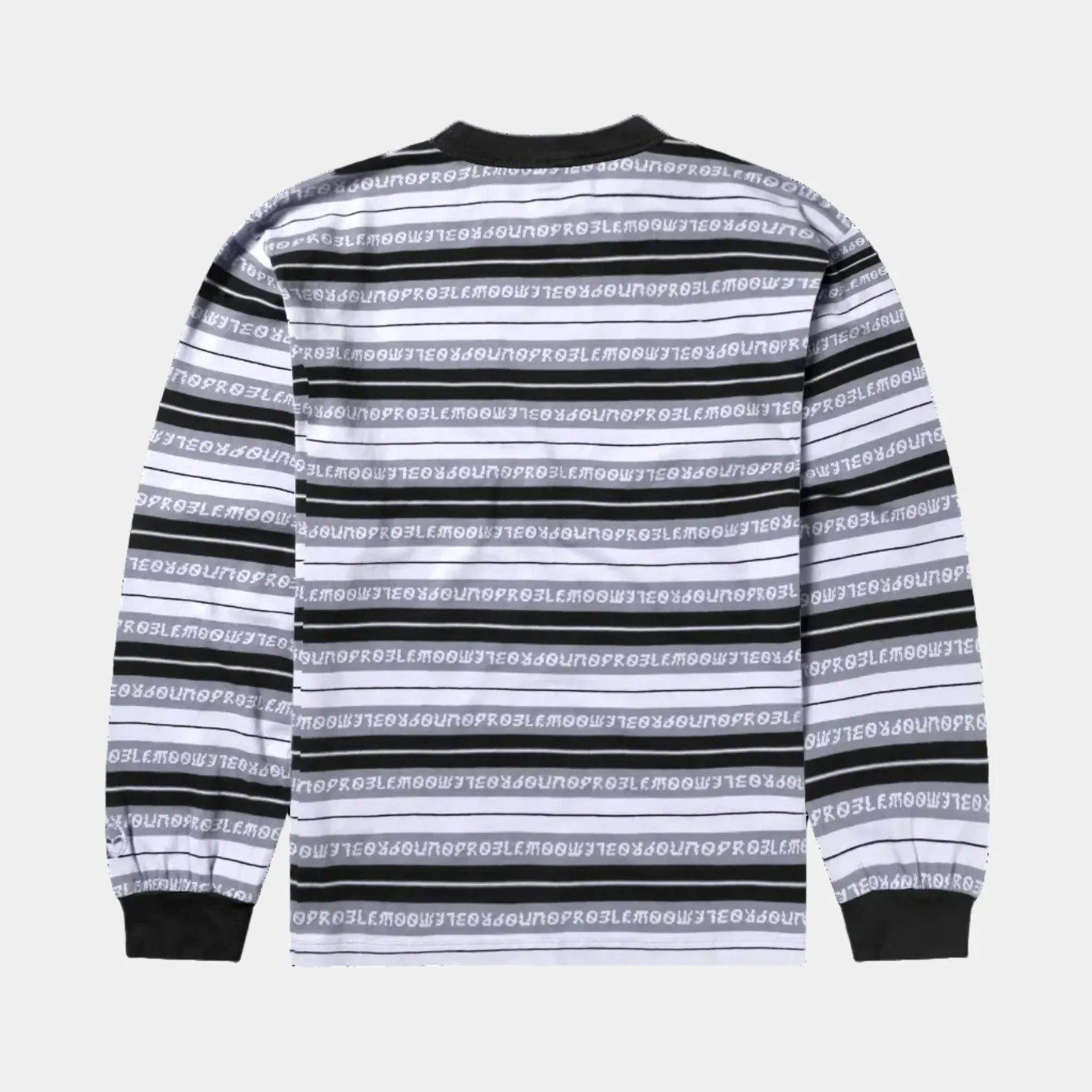 No Problemo Jacquard Stripe LS Tee - Black - Never Never