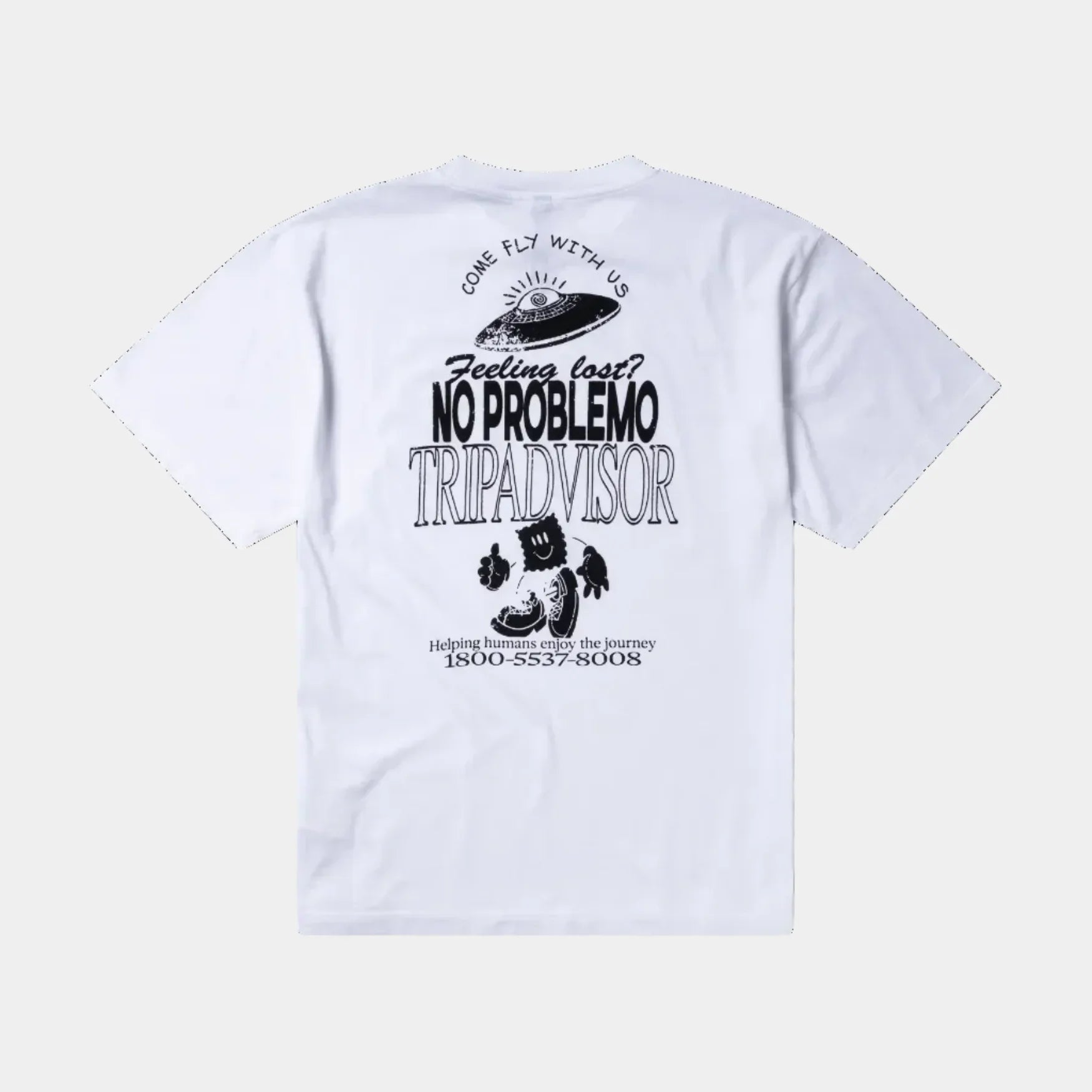 No Problemo Trip Advisor SS Tee - White - Never Never