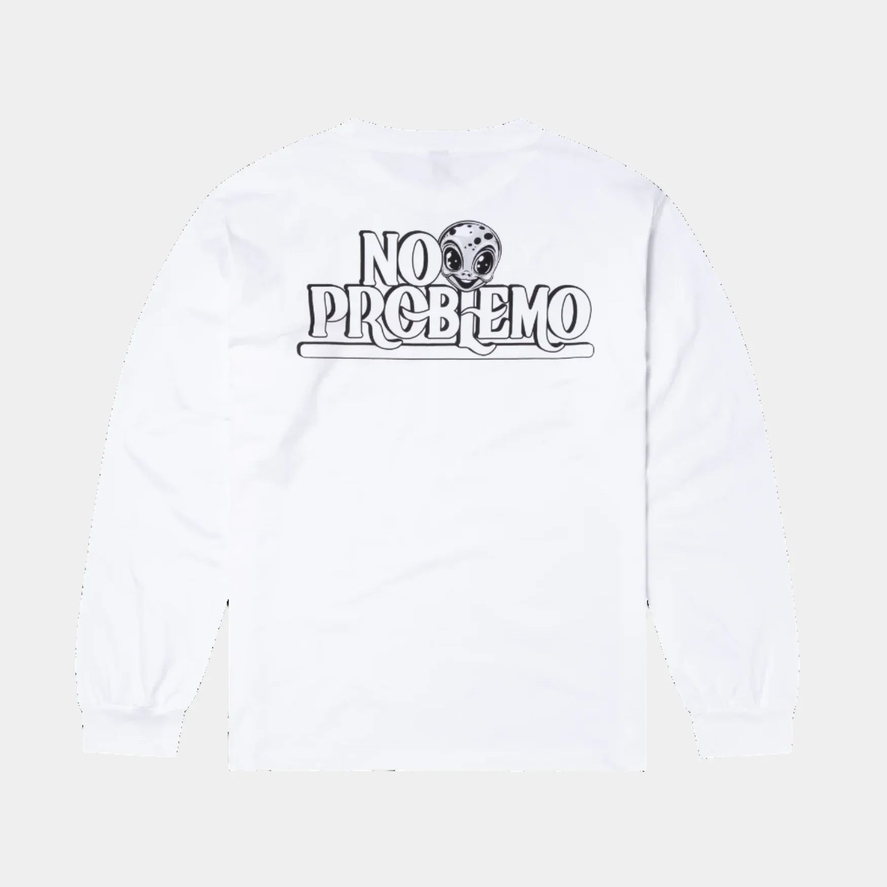 No Problemo Stickers LS Tee - White