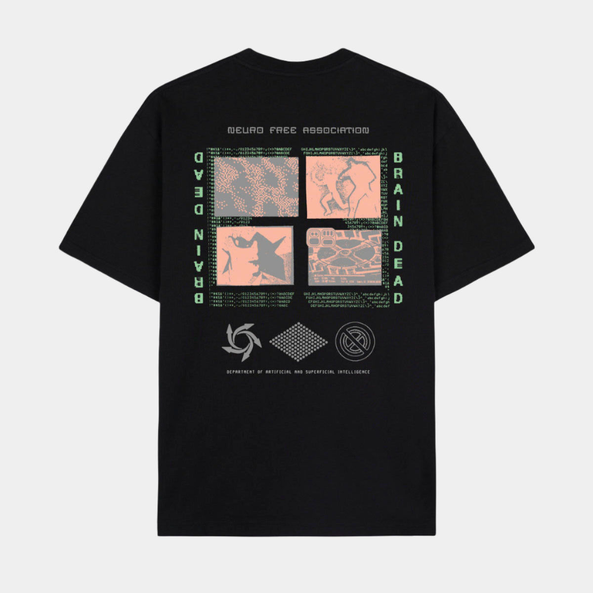 Brain Dead Alien Neuro Free Association T-Shirt - Washed Black