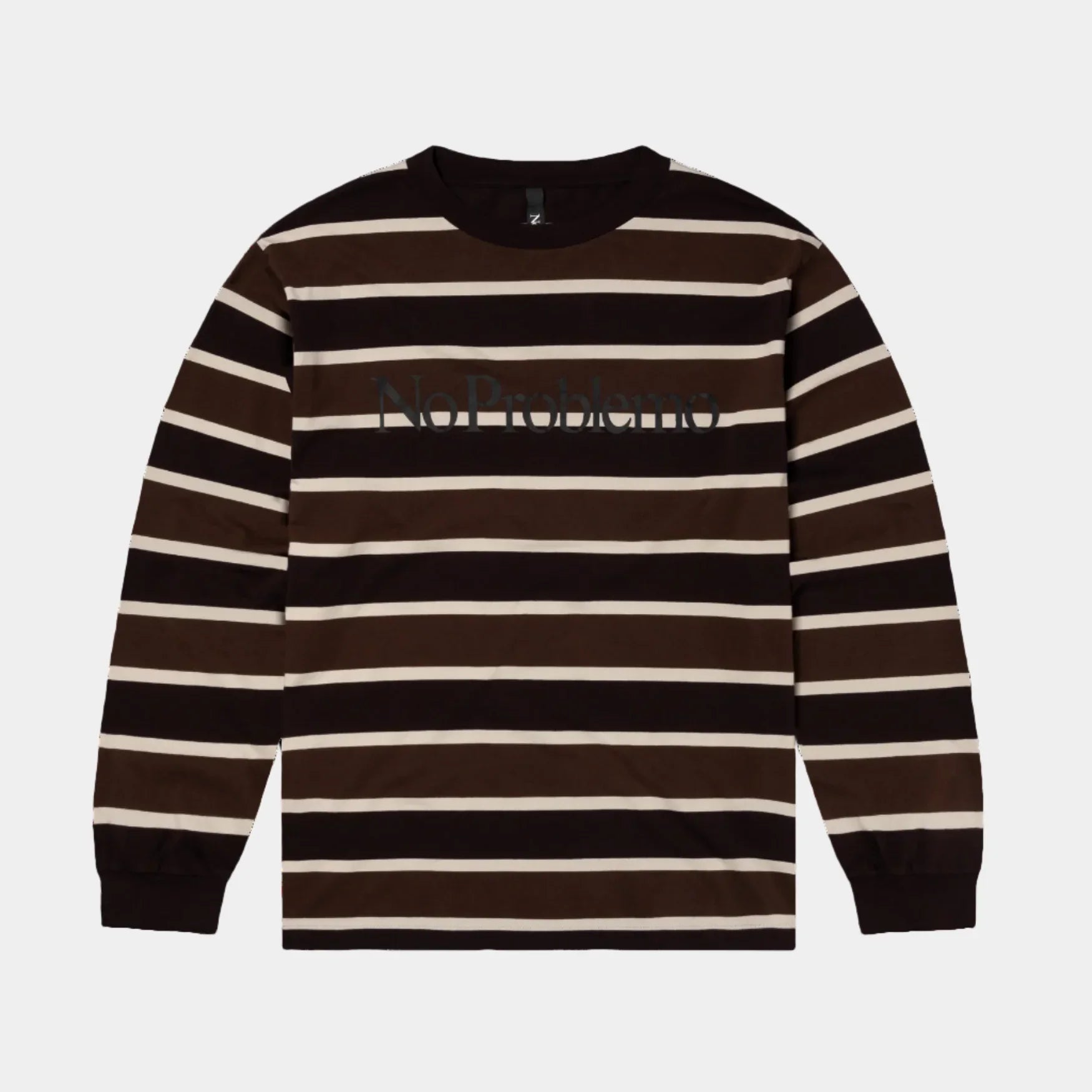 No Problemo Striped LS Tee - Brown