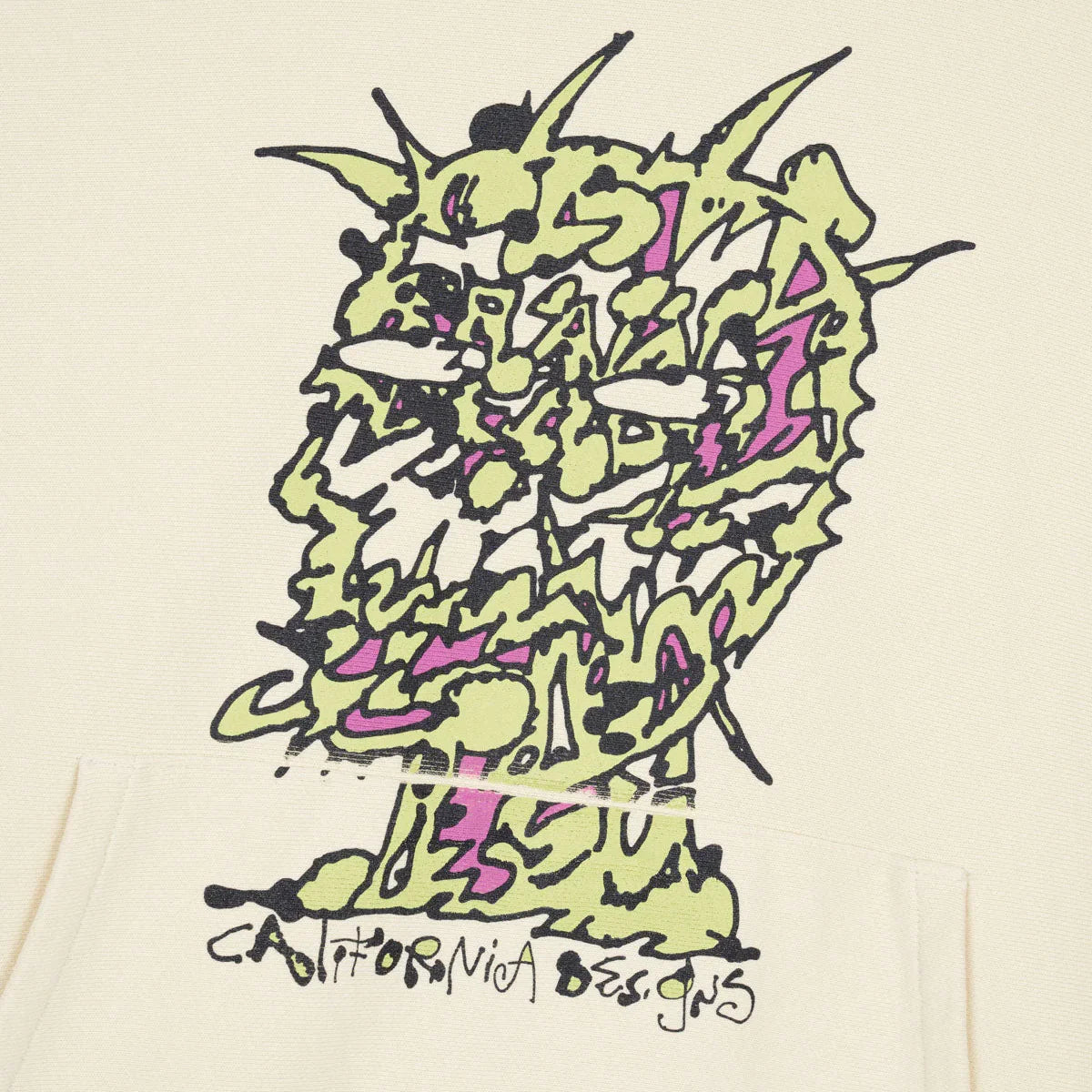 Brain Dead Scrambled Head Hoodie - Natural