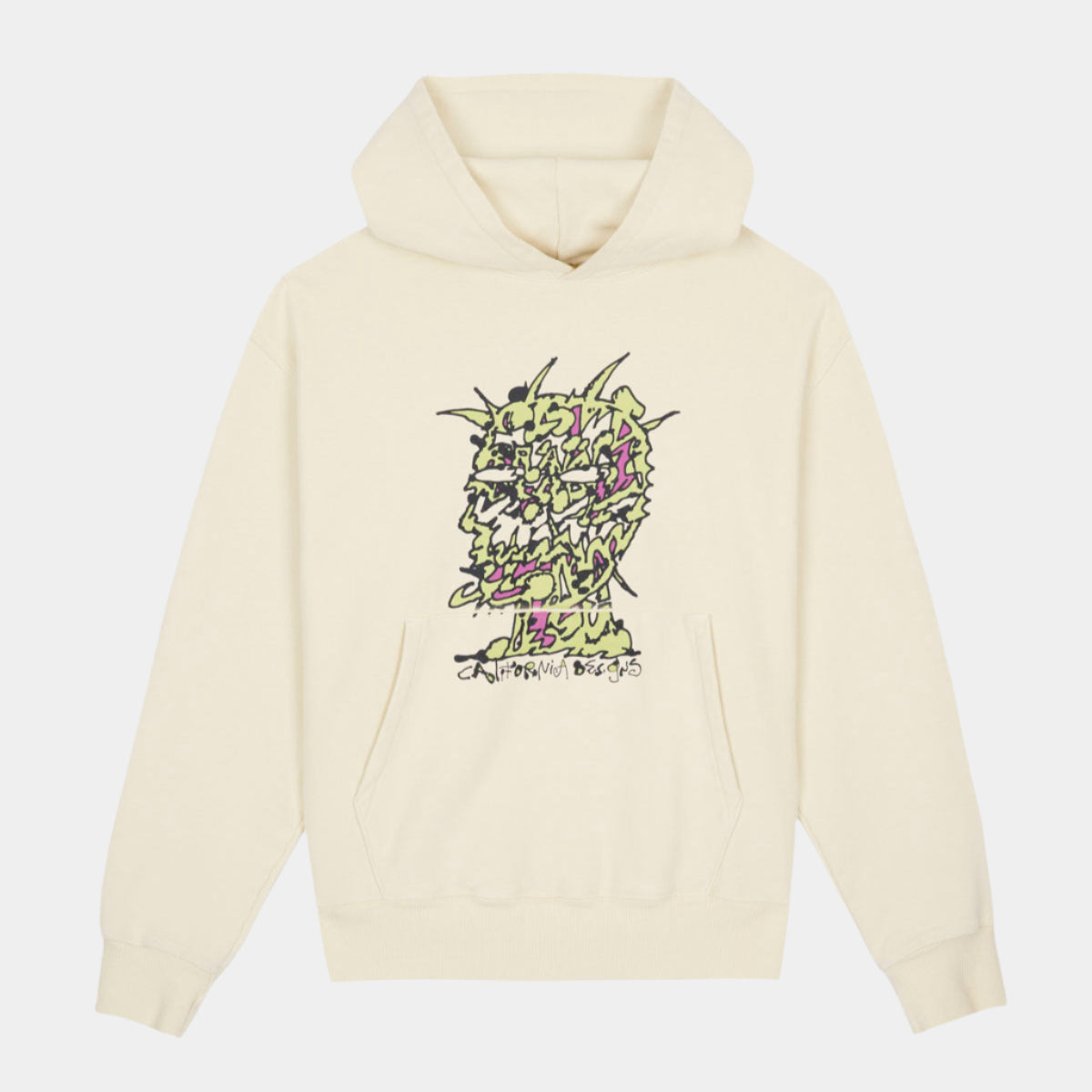 Brain Dead Scrambled Head Hoodie - Natural