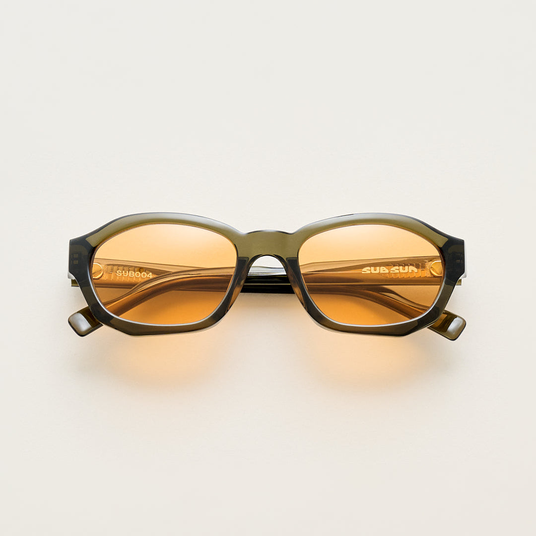 Sub Sun SUB004 Sunglasses - Transparent Green/Orange