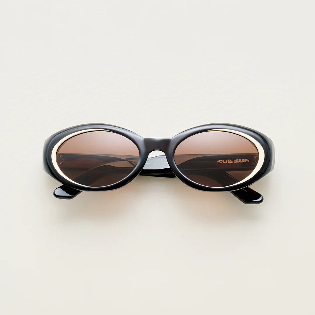 Sub Sun SUB018 Sunglasses - Transparent Black/Brown