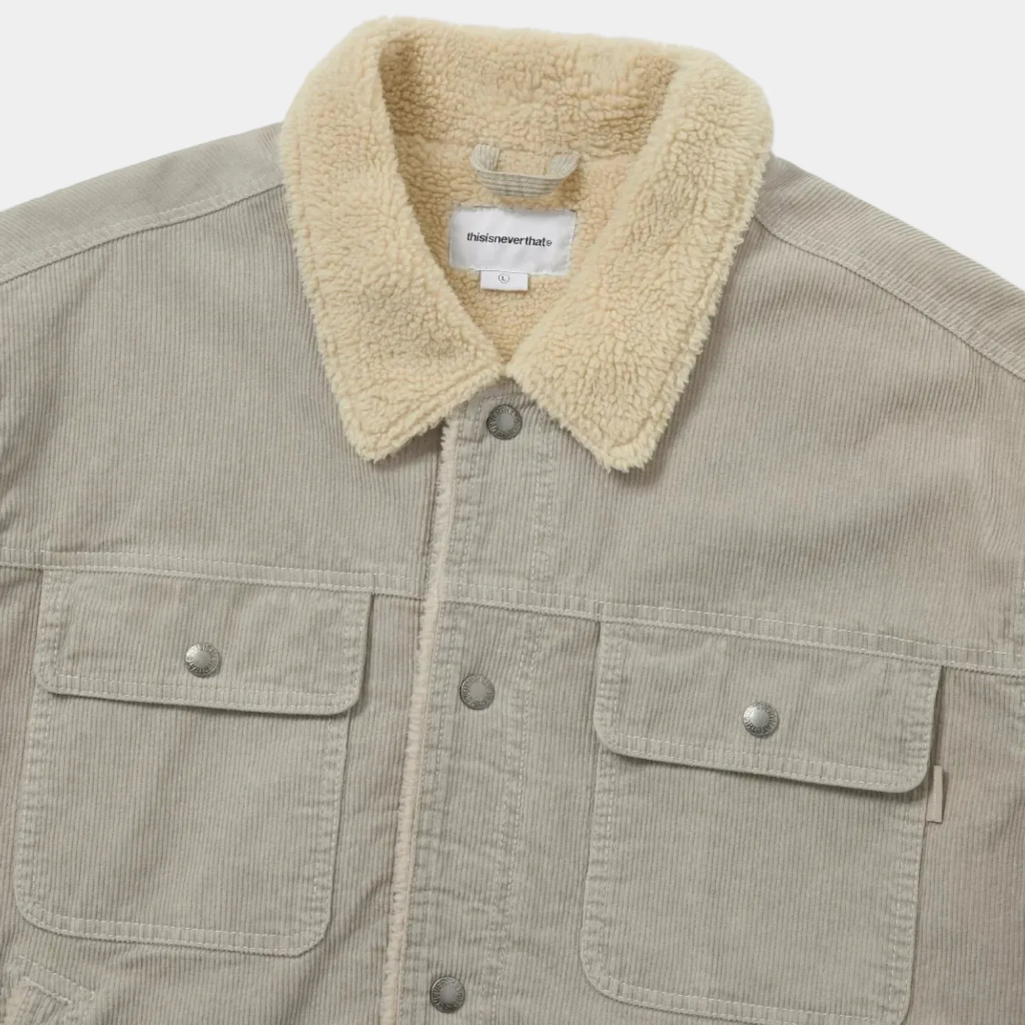 thisisneverthat Sherpa Lined Corduroy Trucker Jacket - Stone - Never Never