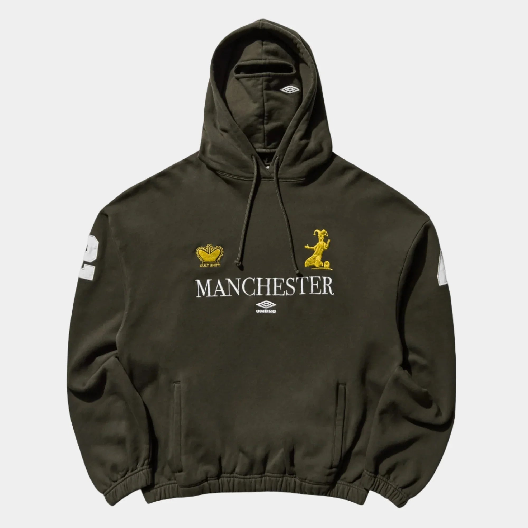 Umbro By Slam Jam Manc Mask Hoodie - Dark Olive