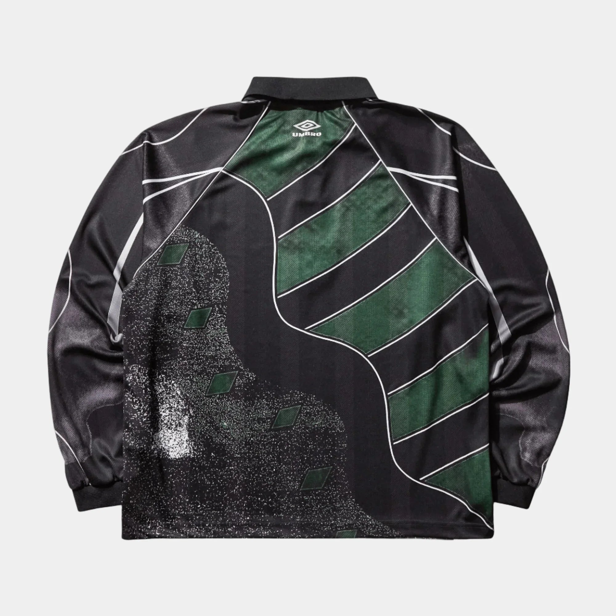 Umbro By Slam Jam 95 96 Long Sleeve Polo - Dark Green Black
