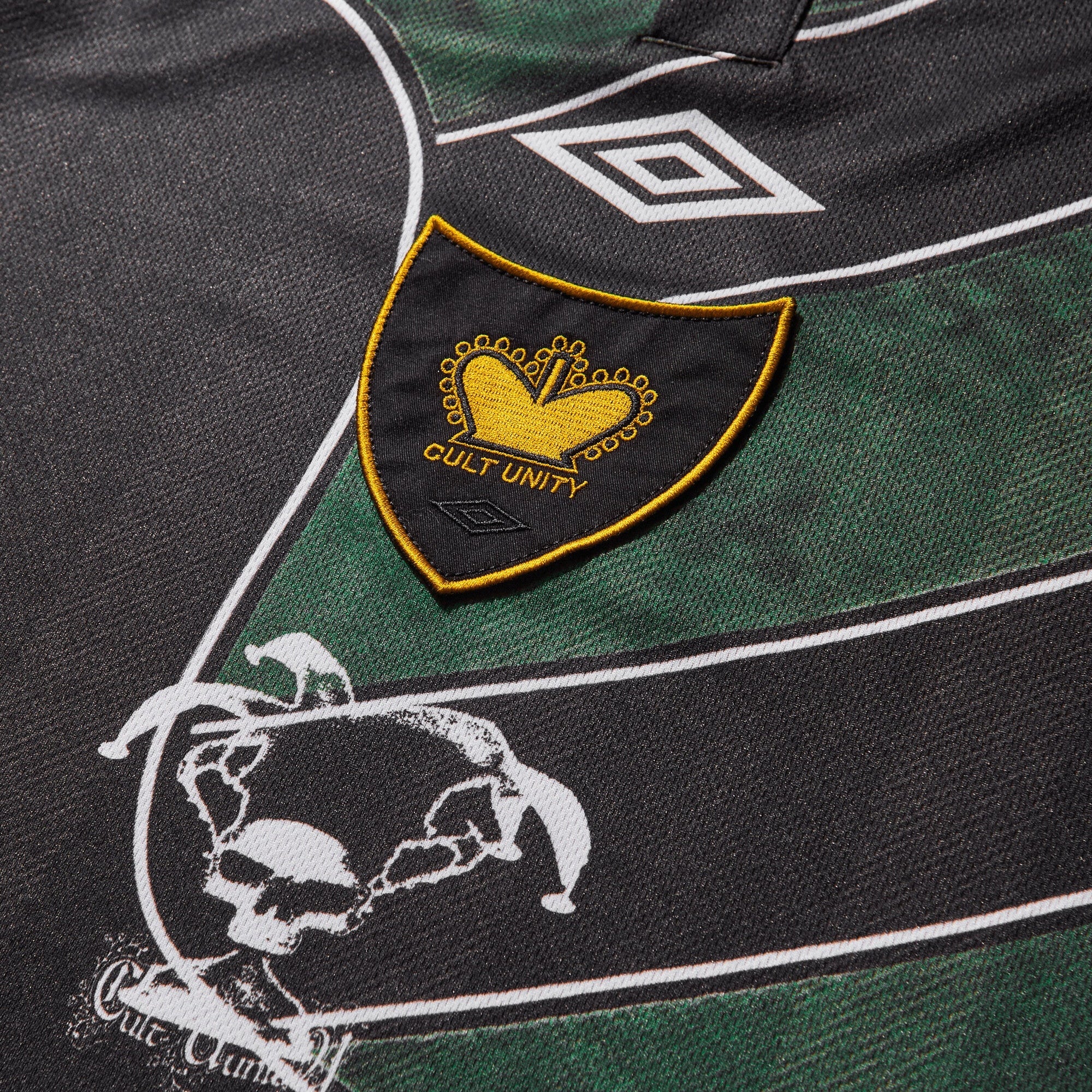 Umbro By Slam Jam 95 96 Long Sleeve Polo - Dark Green Black