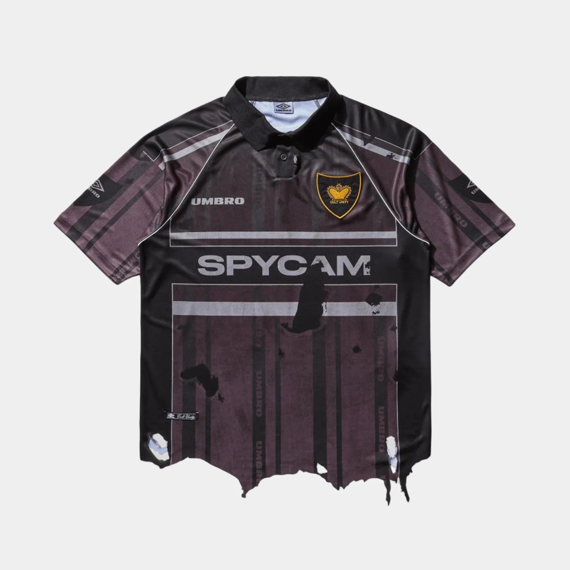 Umbro By Slam Jam Distressed Spycam Polo - Purple/Black