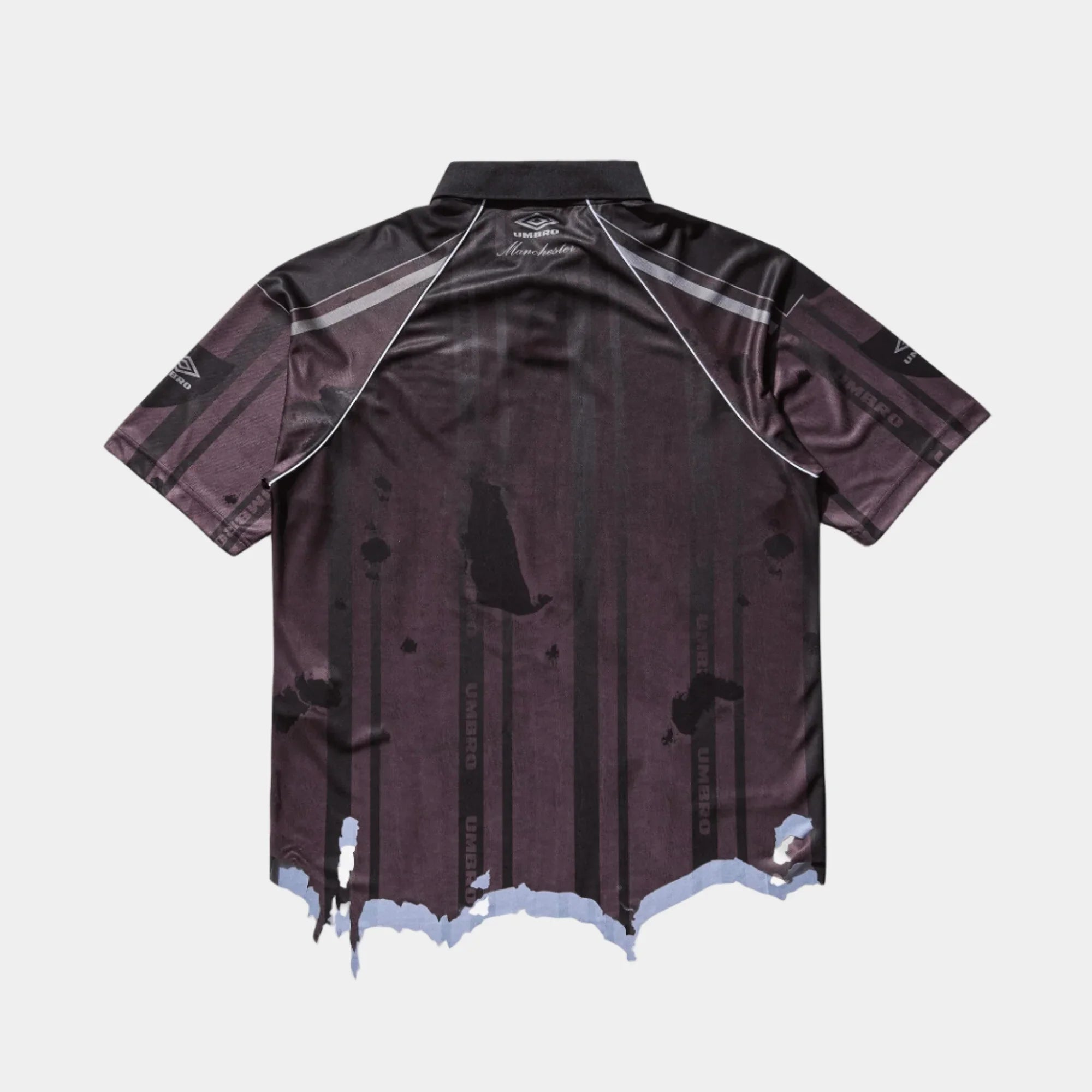 Umbro By Slam Jam Distressed Spycam Polo - Purple/Black