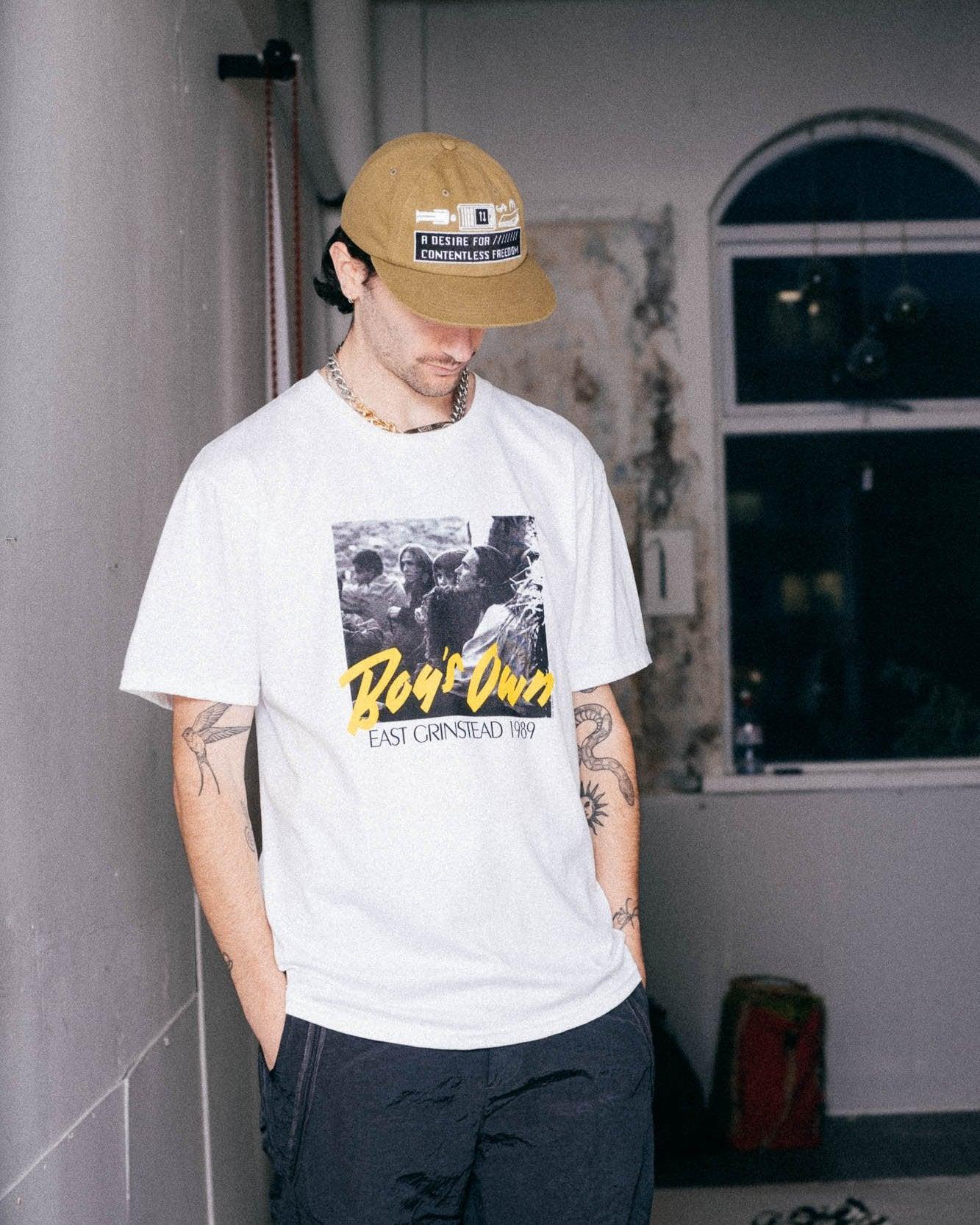 Boy's Own Dave Swindells 1989 Tee - White/Yellow - Never Never