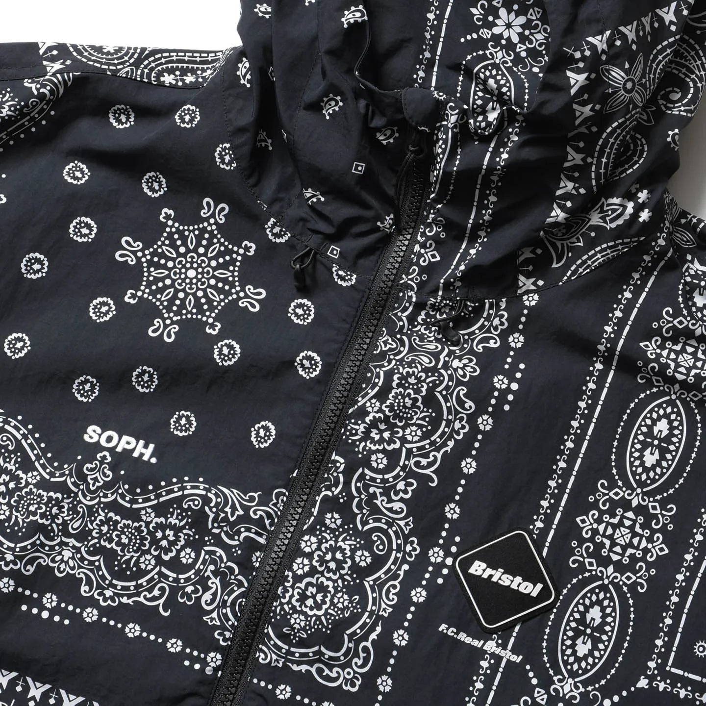 F.C.Real Bristol Bandana Nylon Hooded Blouson Jacket - Black