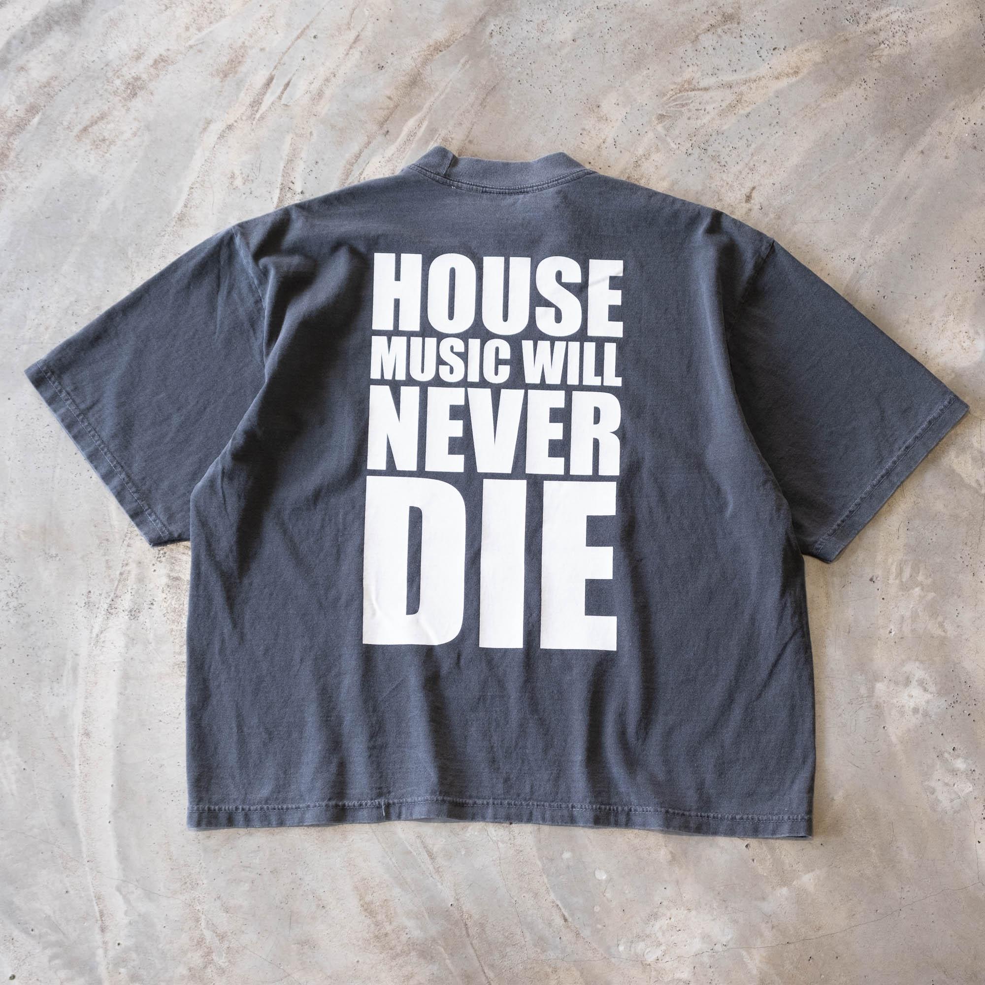 is-ness House Music Will Never Die Tee - Sumi Charcoal - Never Never